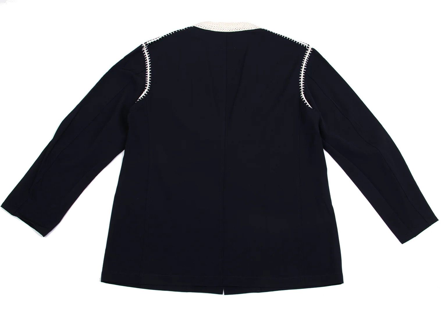 Yohji Yamamoto Yohji Yamamoto Lace-Detail Wool Gabardine Jacket Size US M / EU 48-50 / 2 - 11 Thumbnail