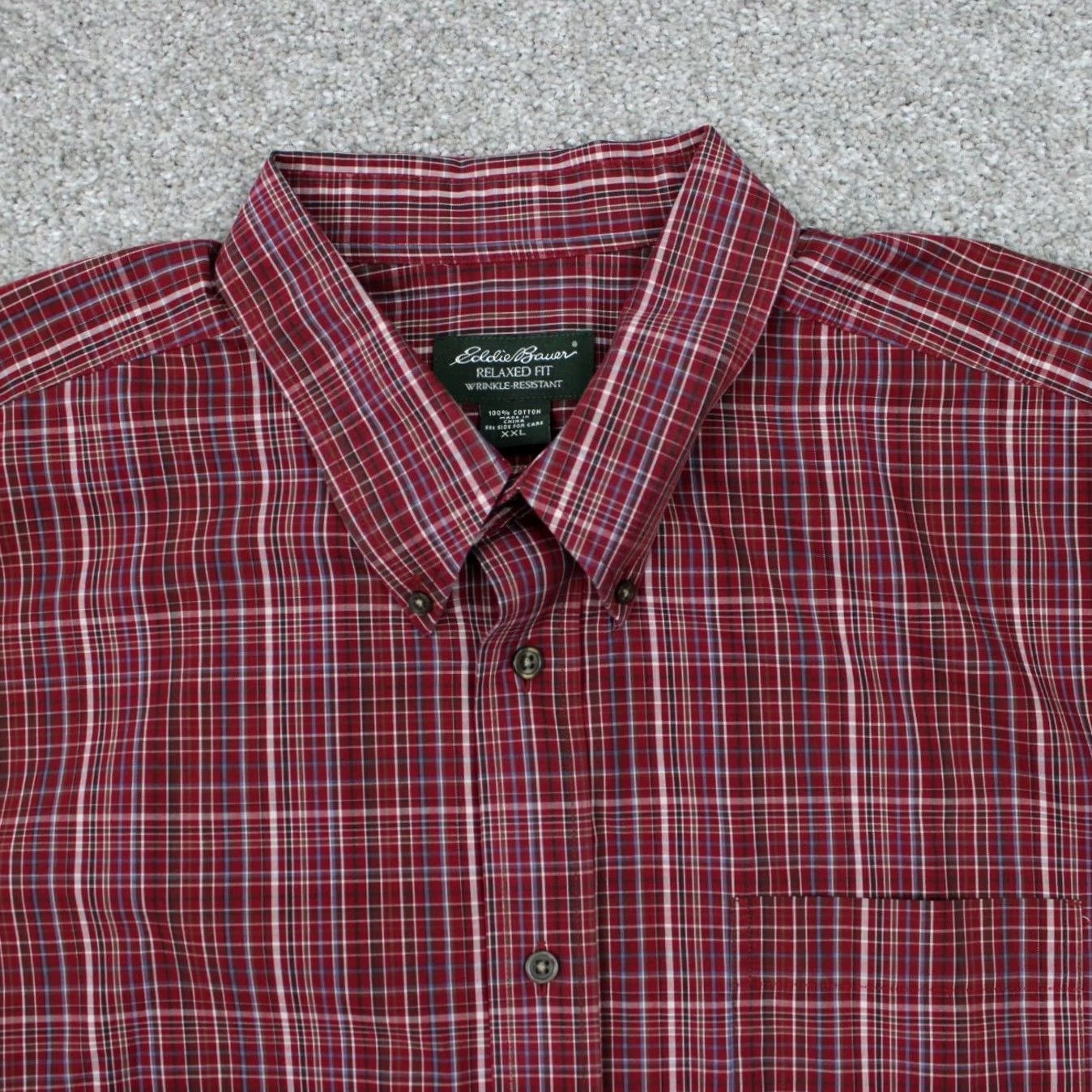 Eddie Bauer Eddie Bauer Shirt Adult 2XL XXL Red Plaid Relaxed Button-Up L/S Wrinkle Resistant Cotton Casual Mens Size US XXL / EU 58 / 5 - 5 Thumbnail