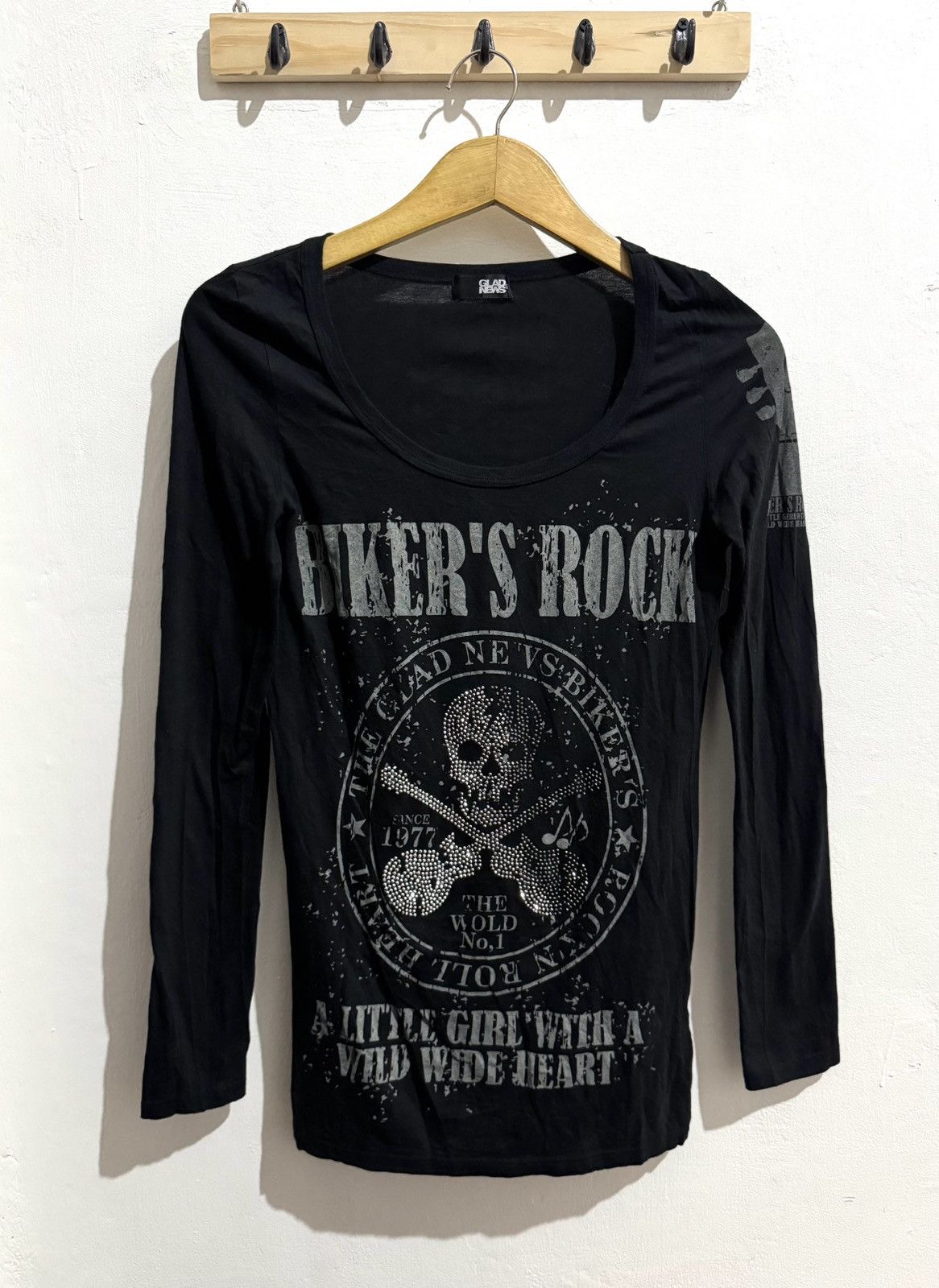 Hysteric Glamour × If Six Was Nine × Japanese Brand Y2k Glad news skull ifsixwasnine longsleeve Size M / US 6-8 / IT 42-44 - 1 Thumbnail