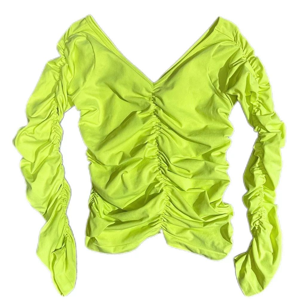 Helmut Lang Helmut Lang Ruched Fitted Long Sleeve Size S / US 4 / IT 40 - 1 Thumbnail