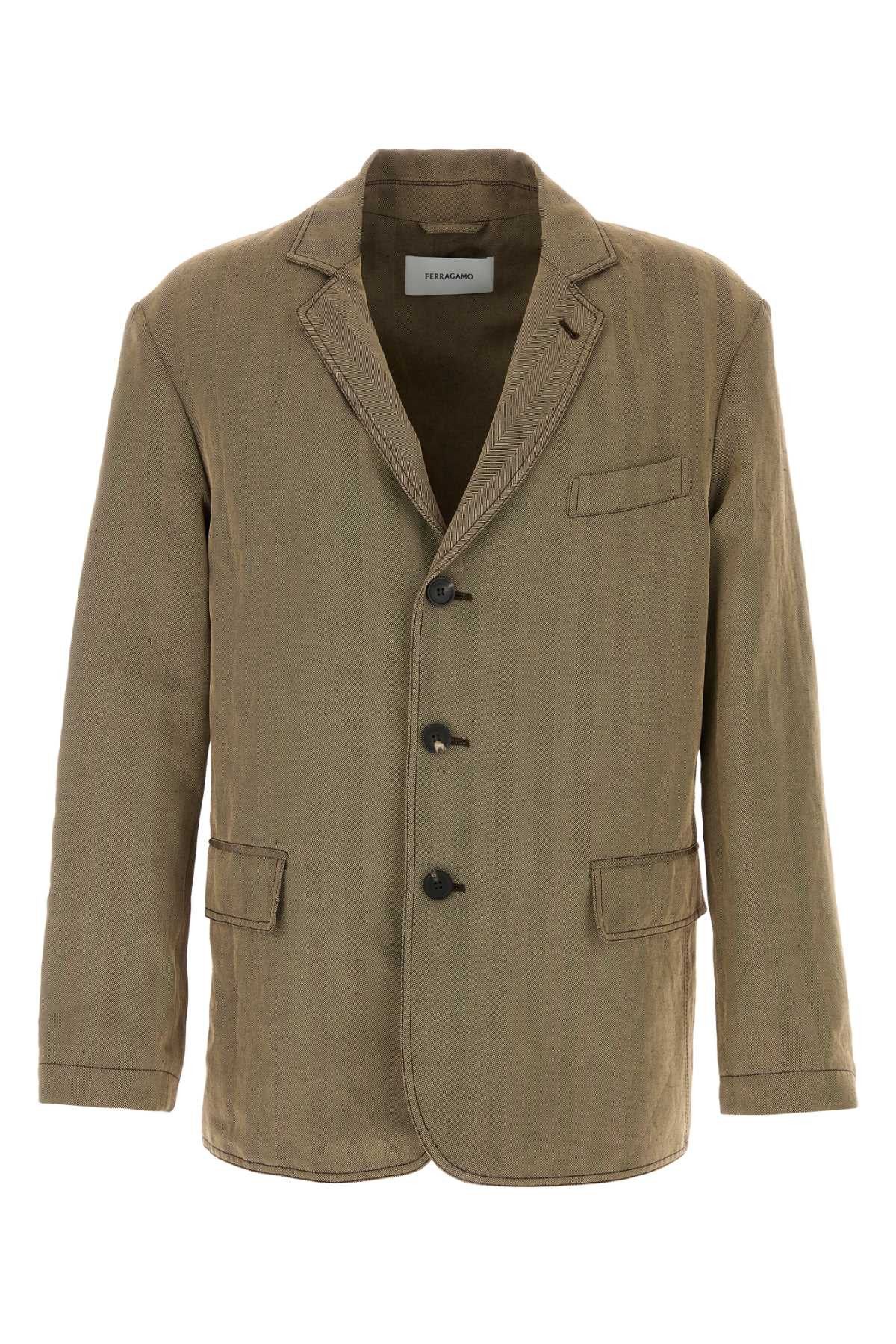 Salvatore Ferragamo Embroidered Linen Blend Blazer Size US M / EU 48-50 / 2 - 1 Thumbnail