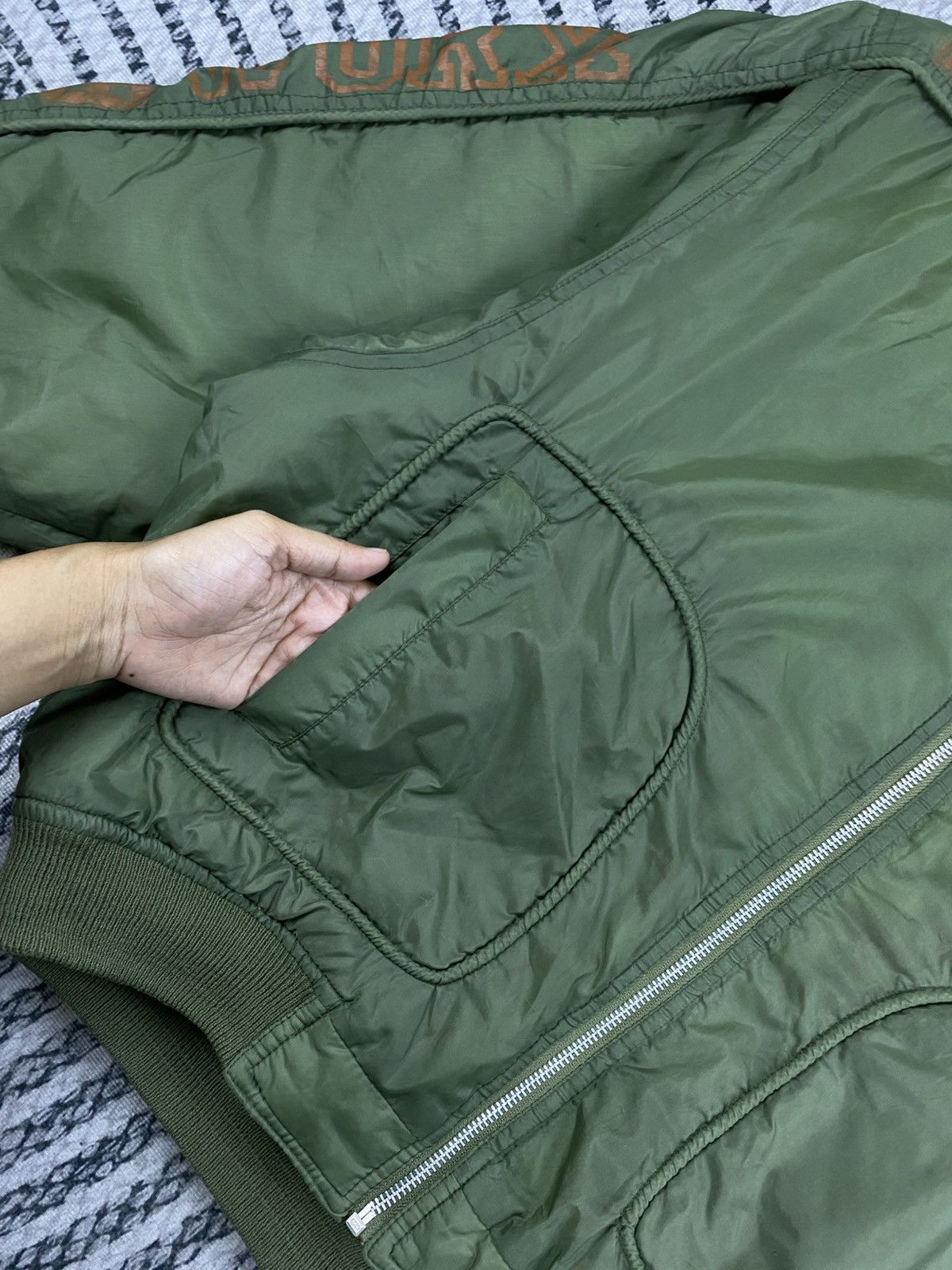 Japanese Brand Vtg Alon Point Authenticity Green Bombers Jacket Size US XL / EU 56 / 4 - 7 Thumbnail