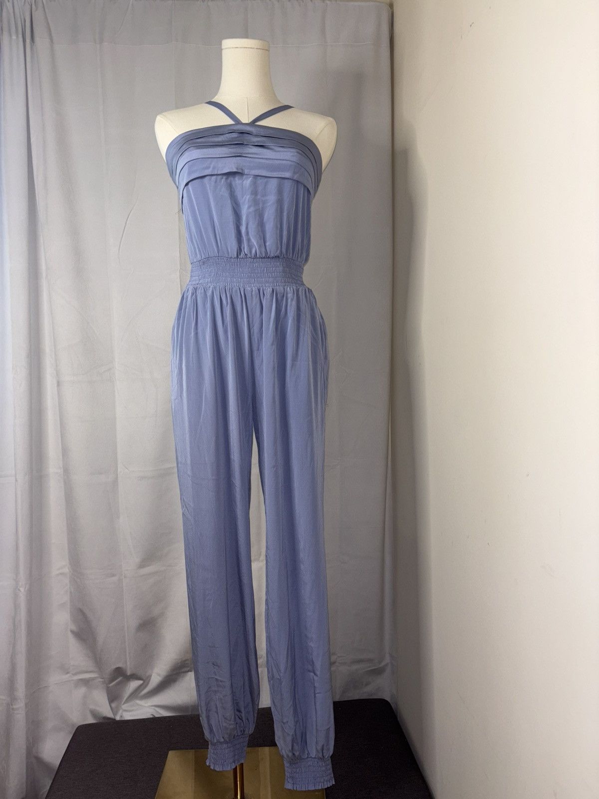Bebe Bebe Silk Open-back Women’s Jump Suit Light Blue XS Size 25" / US 0 / IT 36 - 2 Thumbnail