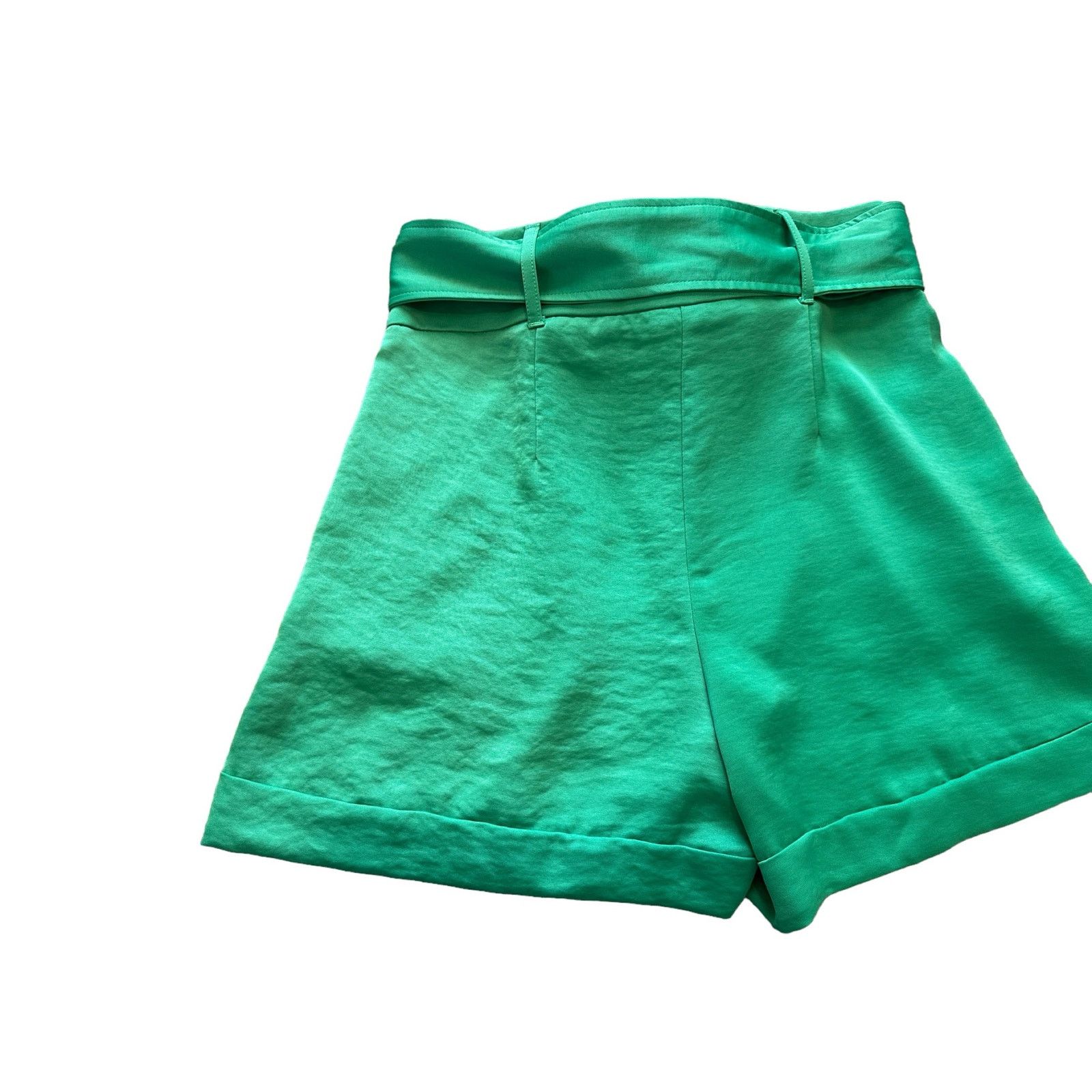 Express Express Womens 4 Shortie Super High Rise Green Belted Shorts Size 27" / US 4 / IT 40 - 7 Thumbnail