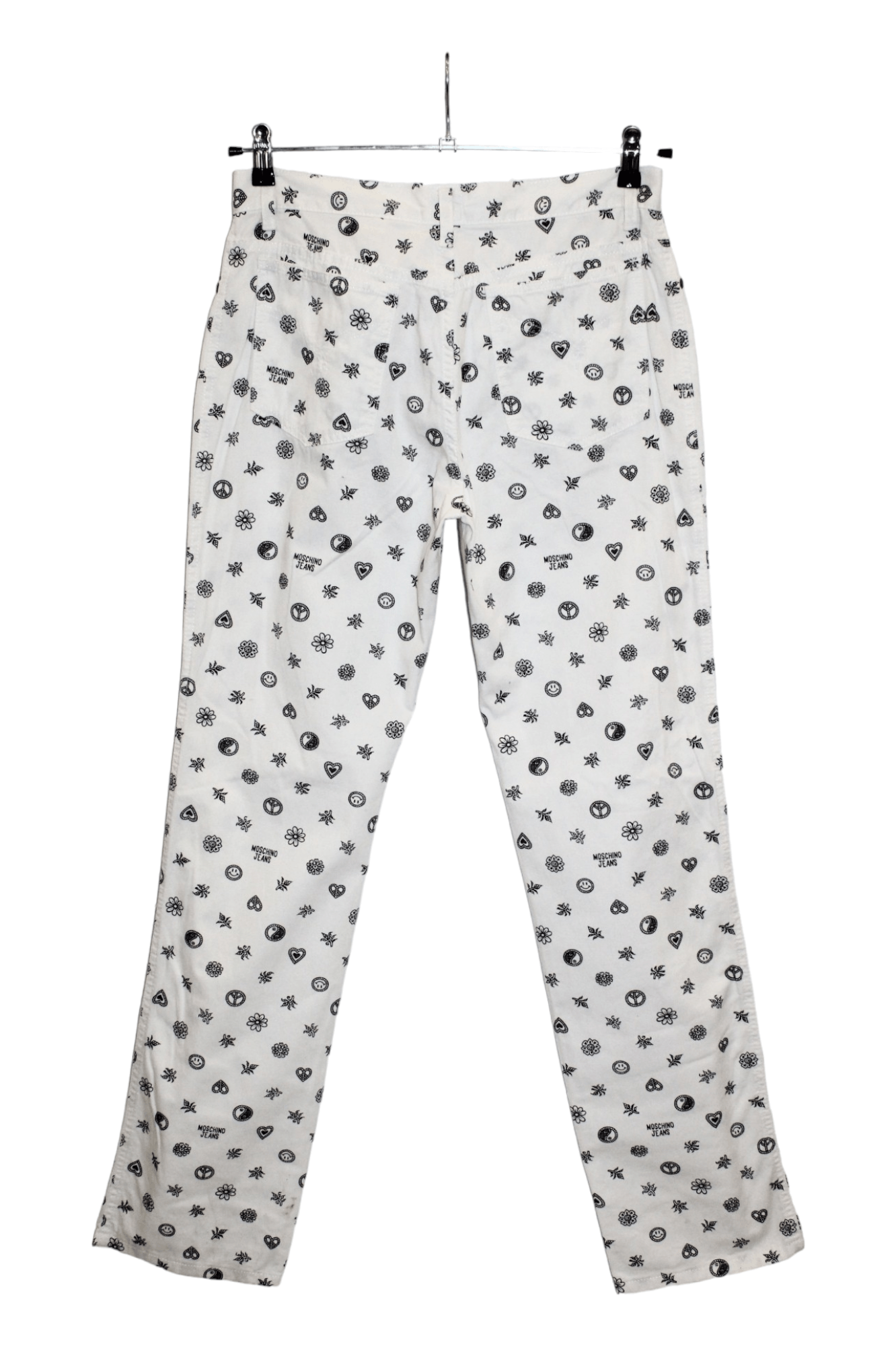 Moschino 1990s Rare Moschino Jeans Yin Yang Print Denim Pants Size US 31 - 16 Thumbnail