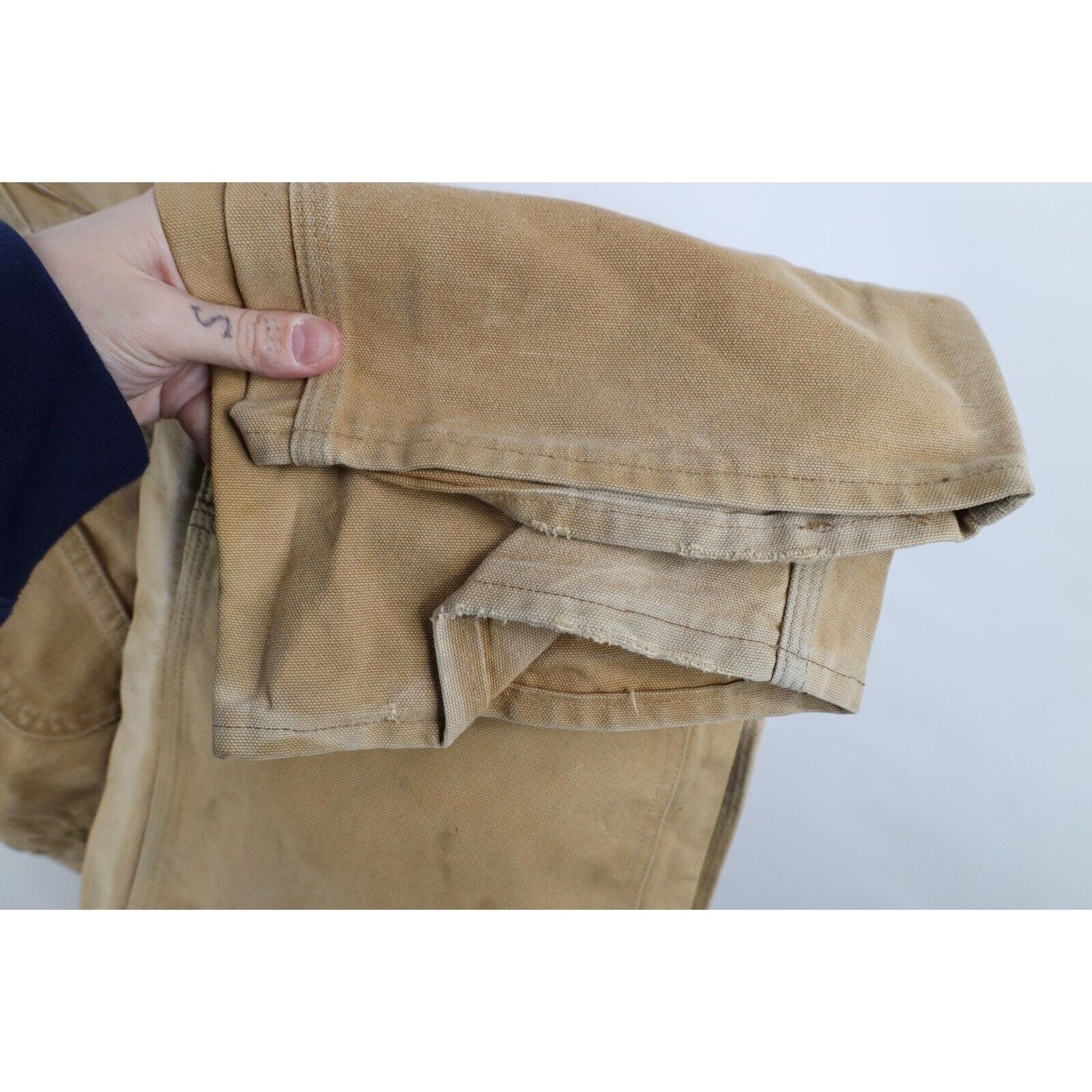 Carhartt × Vintage Vintage 90s Carhartt Distressed Double Knee Canvas Overalls Size US 34 / EU 50 - 10 Thumbnail