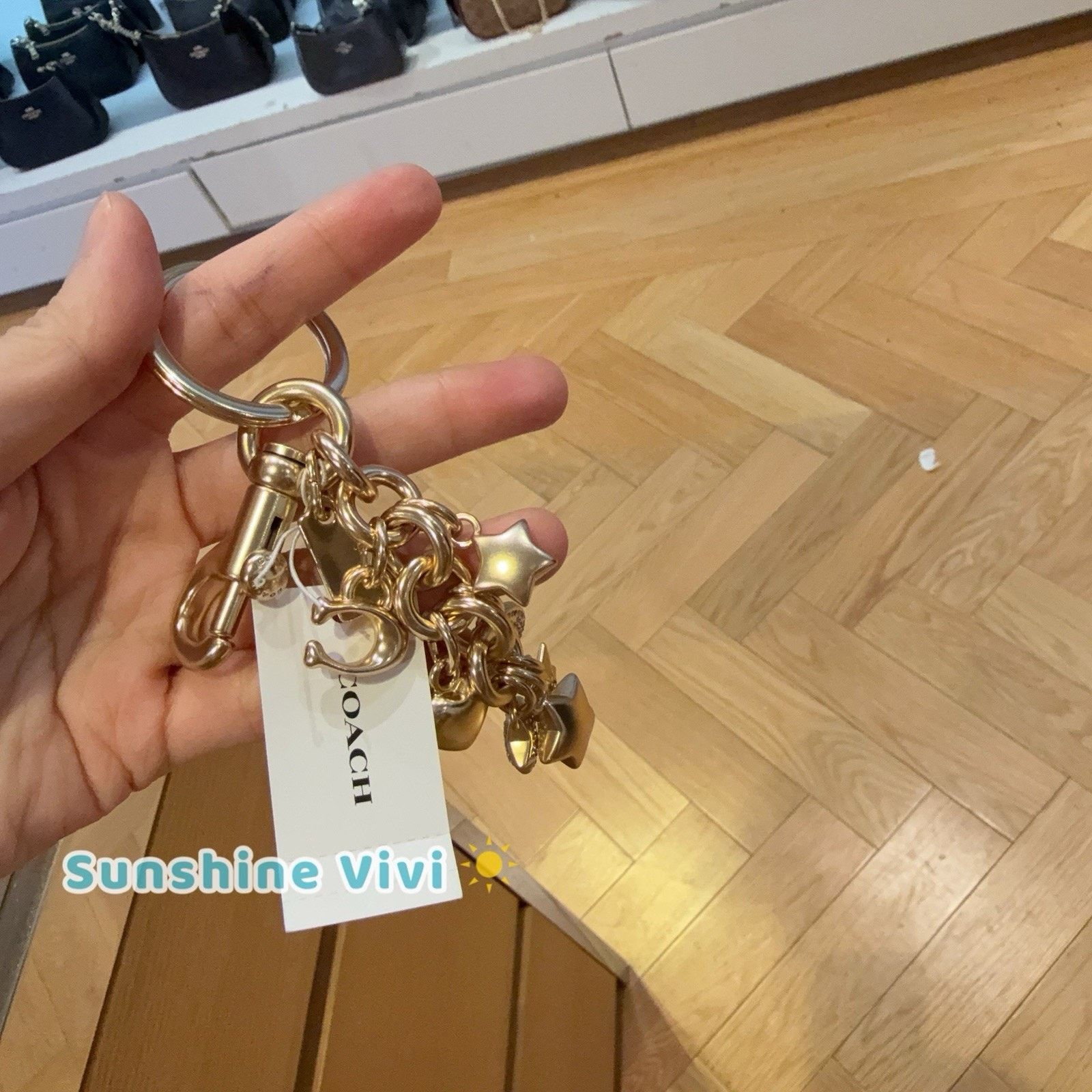 Coach NWT Coach Star Moon Cluster Bag Charm CDB59 Keychain Gold Size ONE SIZE - 4 Thumbnail