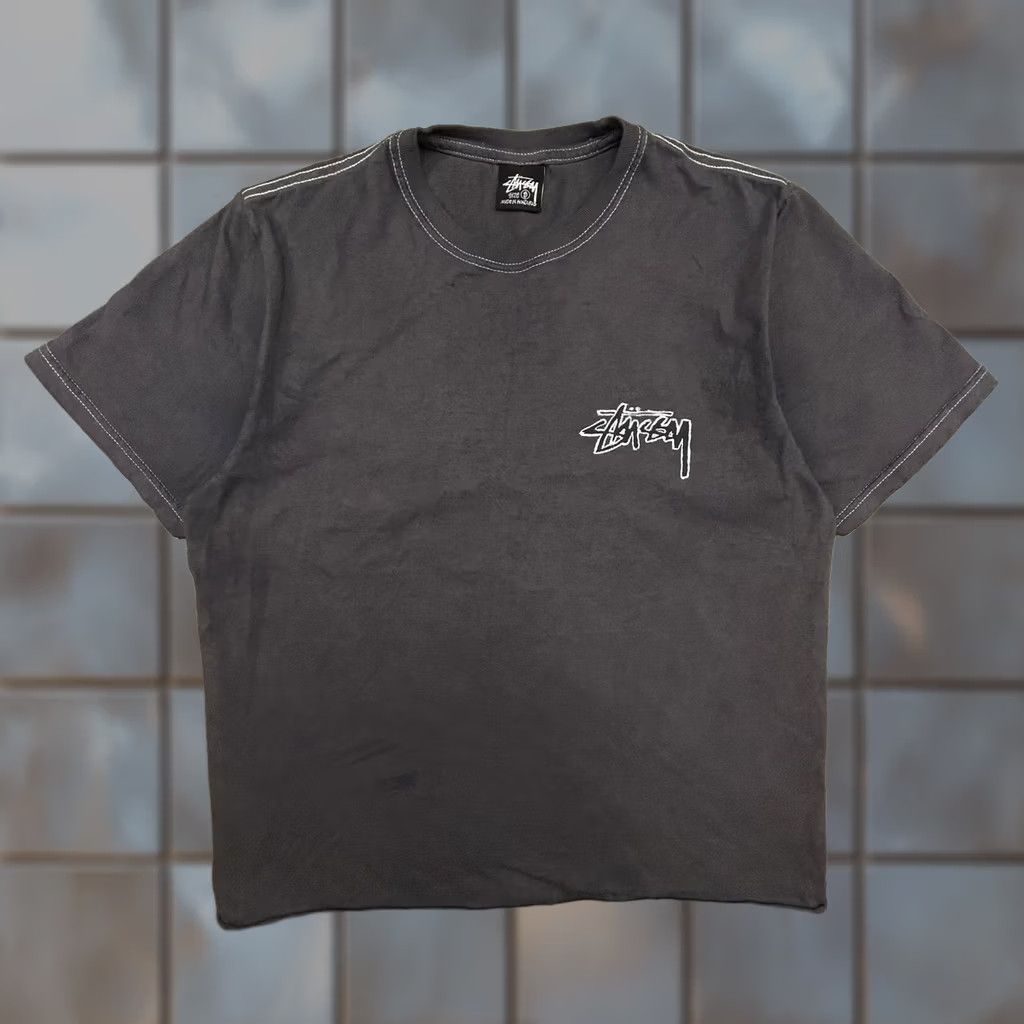 Vintage Stussy Shirt Mens Small Black Burning Flame Graphic Back Logo Tee Streetwear Skate Y2K Size US M / EU 48-50 / 2 - 1 Thumbnail