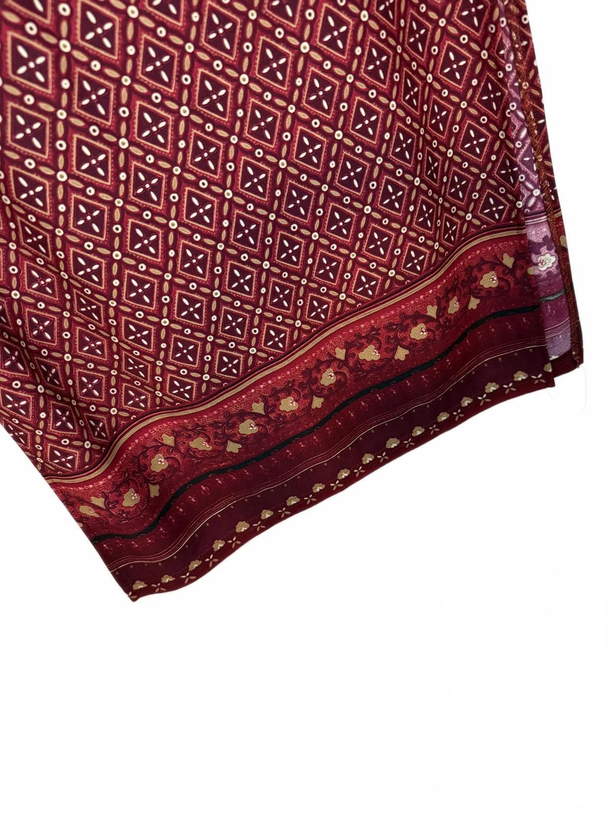 Designer Stylish Rikki J. Maxi Skirt - Small, Burgundy Pattern Size 26" / US 2 / IT 38 - 3 Thumbnail