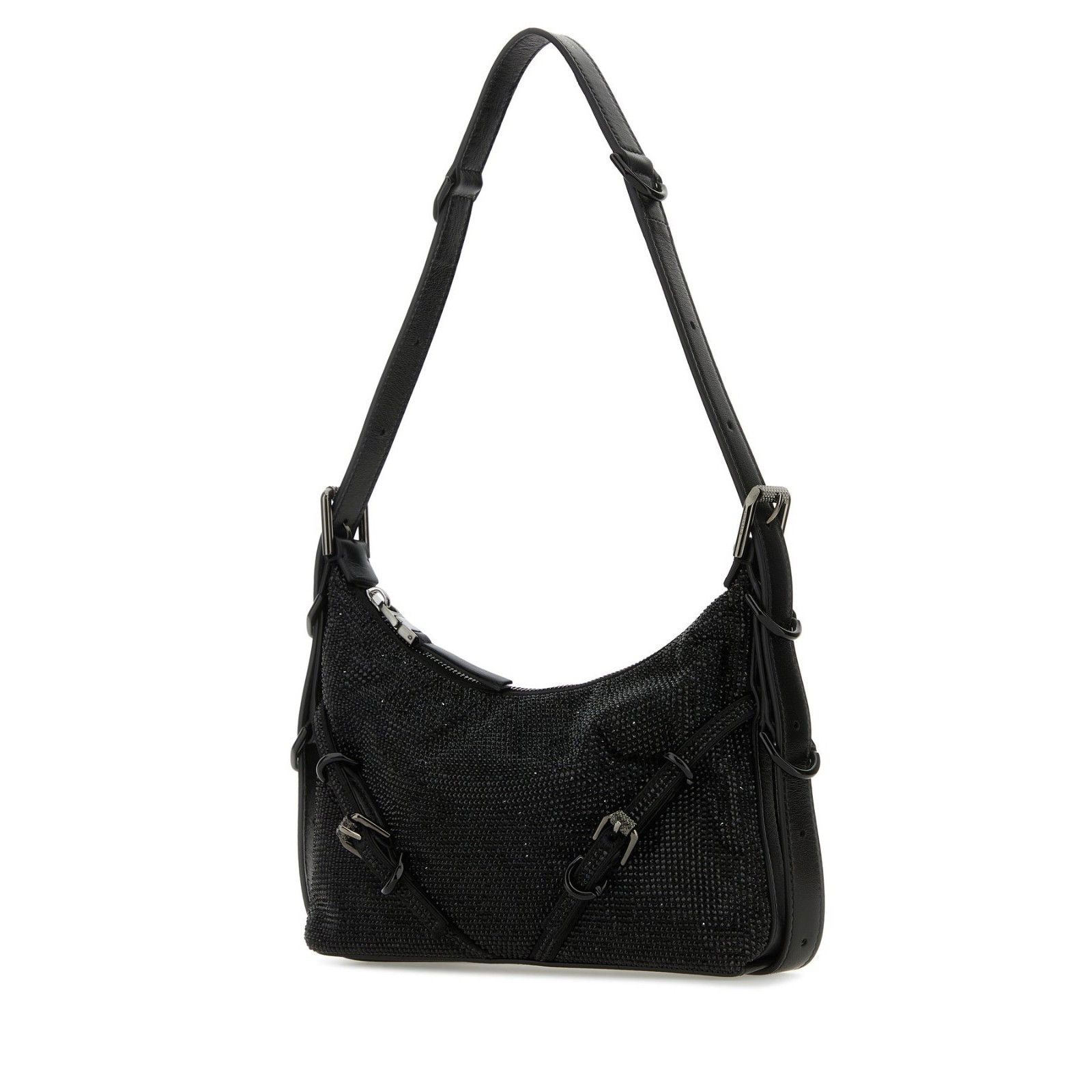Givenchy GIVENCHY Voyou Rhinestone Jewel Mini Black Leather Shoulder Size ONE SIZE - 2 Thumbnail