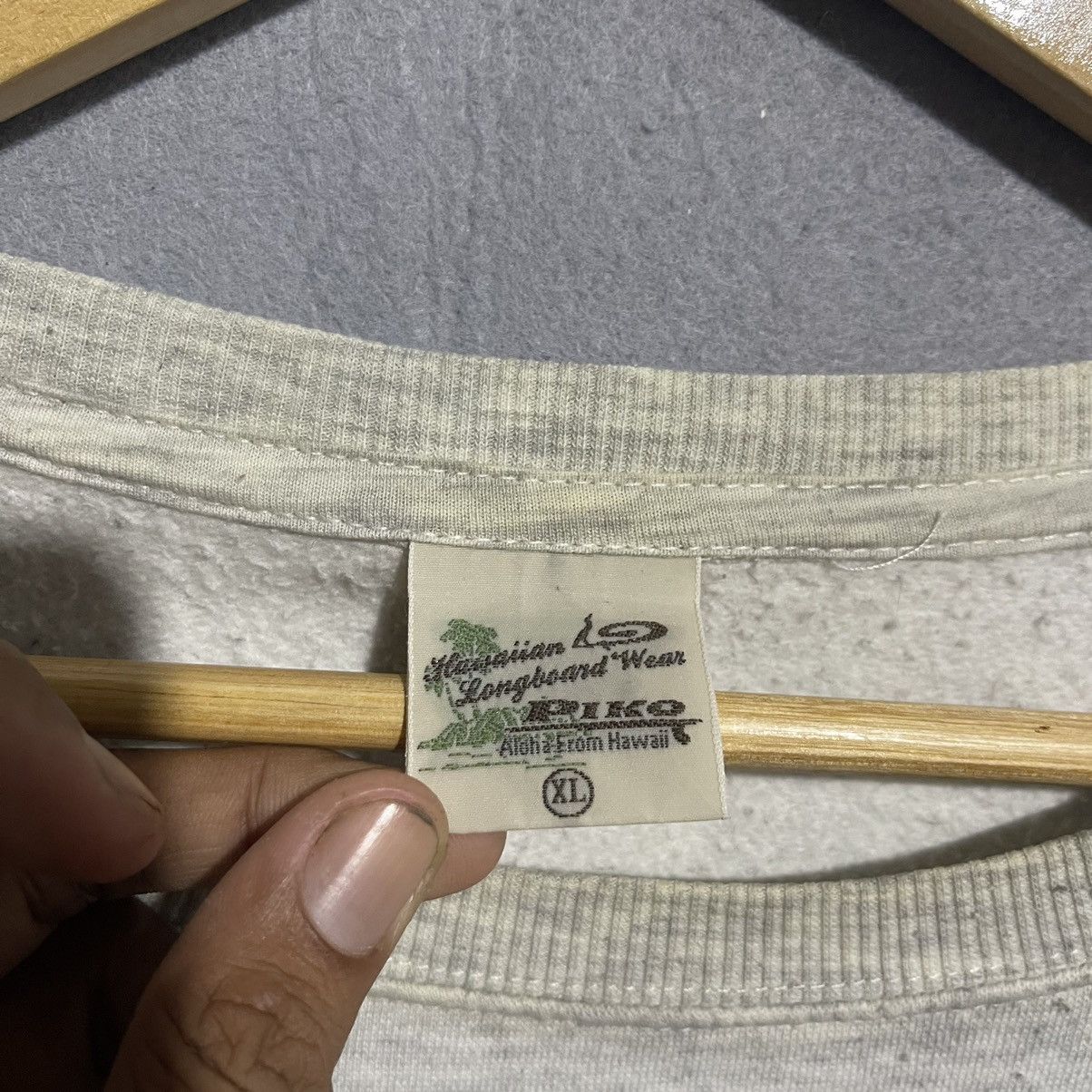 Vintage Vintage 90s Piko Pure Hawaii Surf Sweatshirt XL Heather Gray Size US XL / EU 56 / 4 - 7 Thumbnail