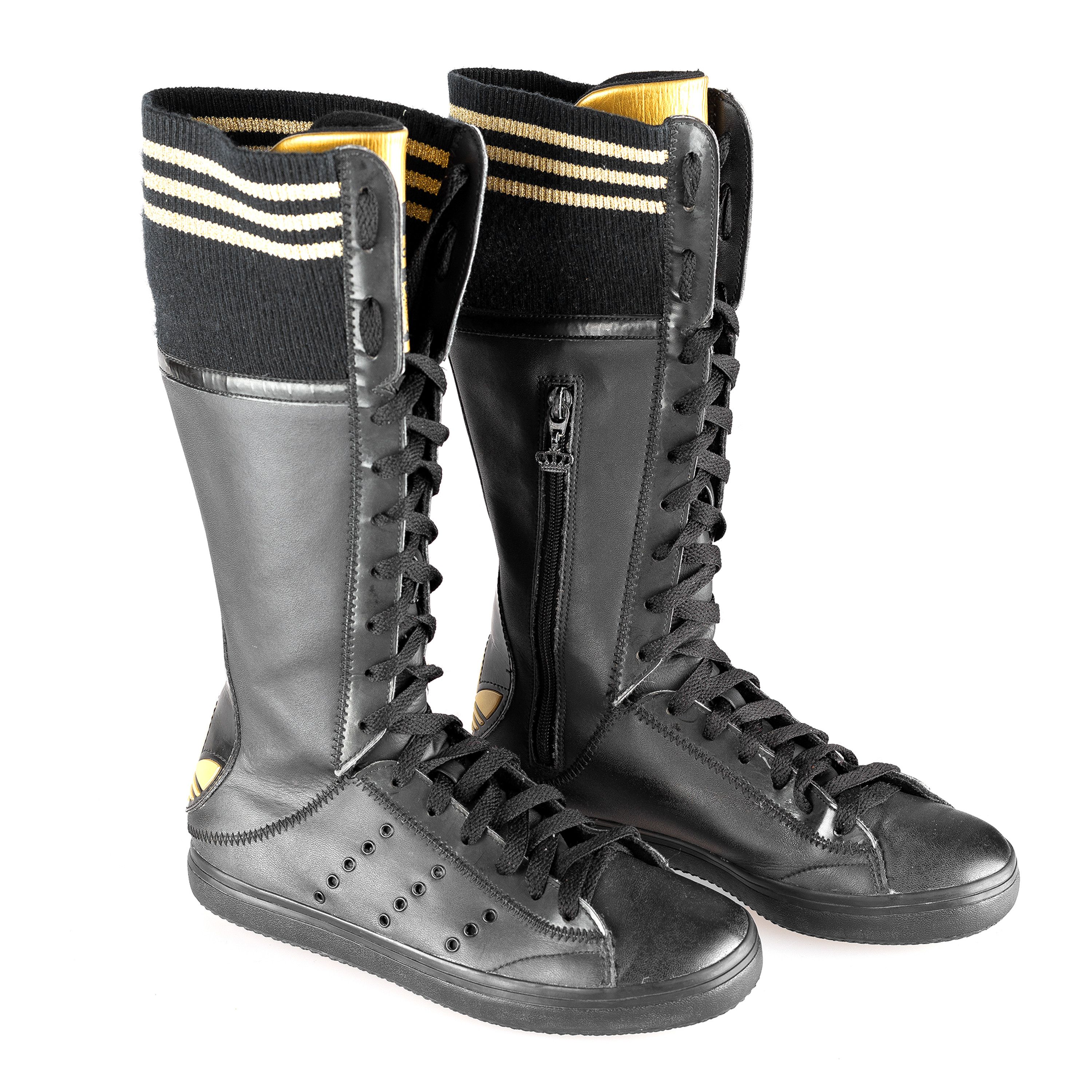 image of Adidas Missy Elliot “Respect Me” Black/golden Boxer Boots, Women's (Size 5)