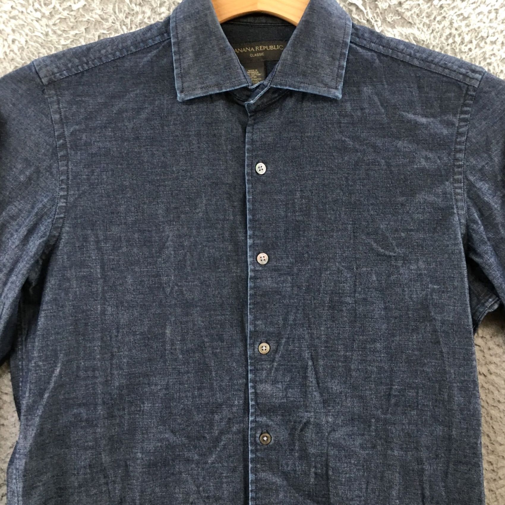 Banana Republic Banana Republic Shirt Mens S Gray Cotton Blend Classic Fit Button Up Size US S / EU 44-46 / 1 - 2 Thumbnail