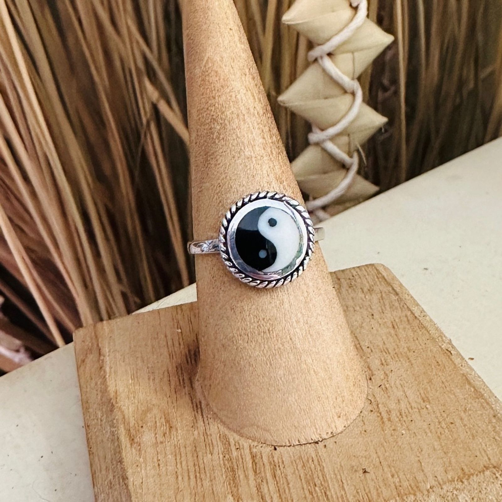 The Unbranded Brand Yin And Yang Sterling Silver Ring, Boho Ring, Yoga Ring Size ONE SIZE - 2 Thumbnail