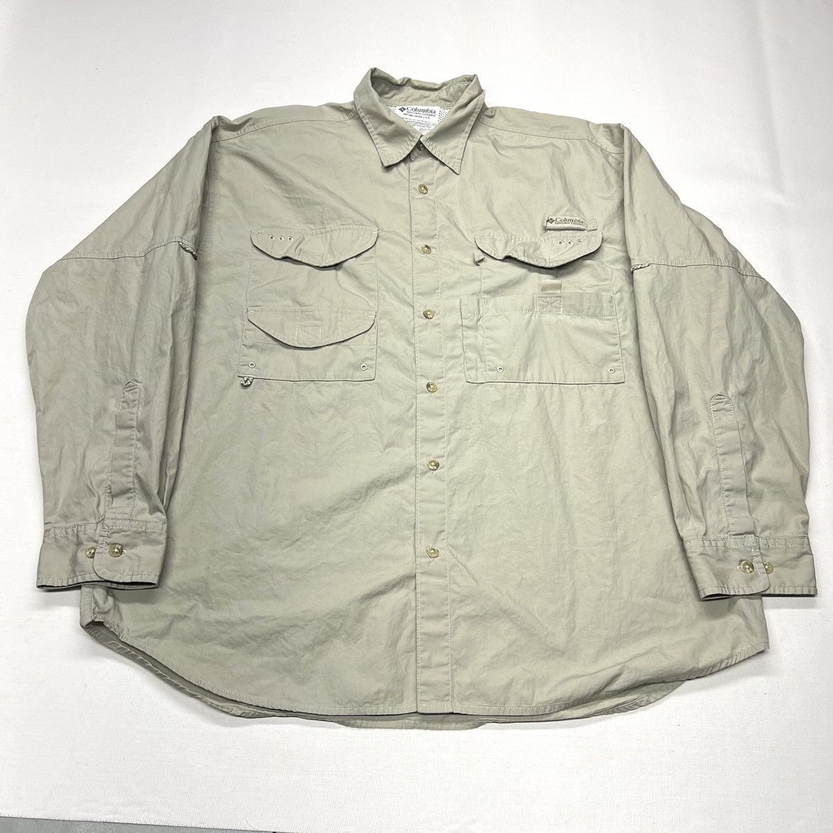 Columbia × Vintage Columbia Shirt Beige PFG Button Fishing Vented Long Sleeve Size US L / EU 52-54 / 3 - 1 Thumbnail