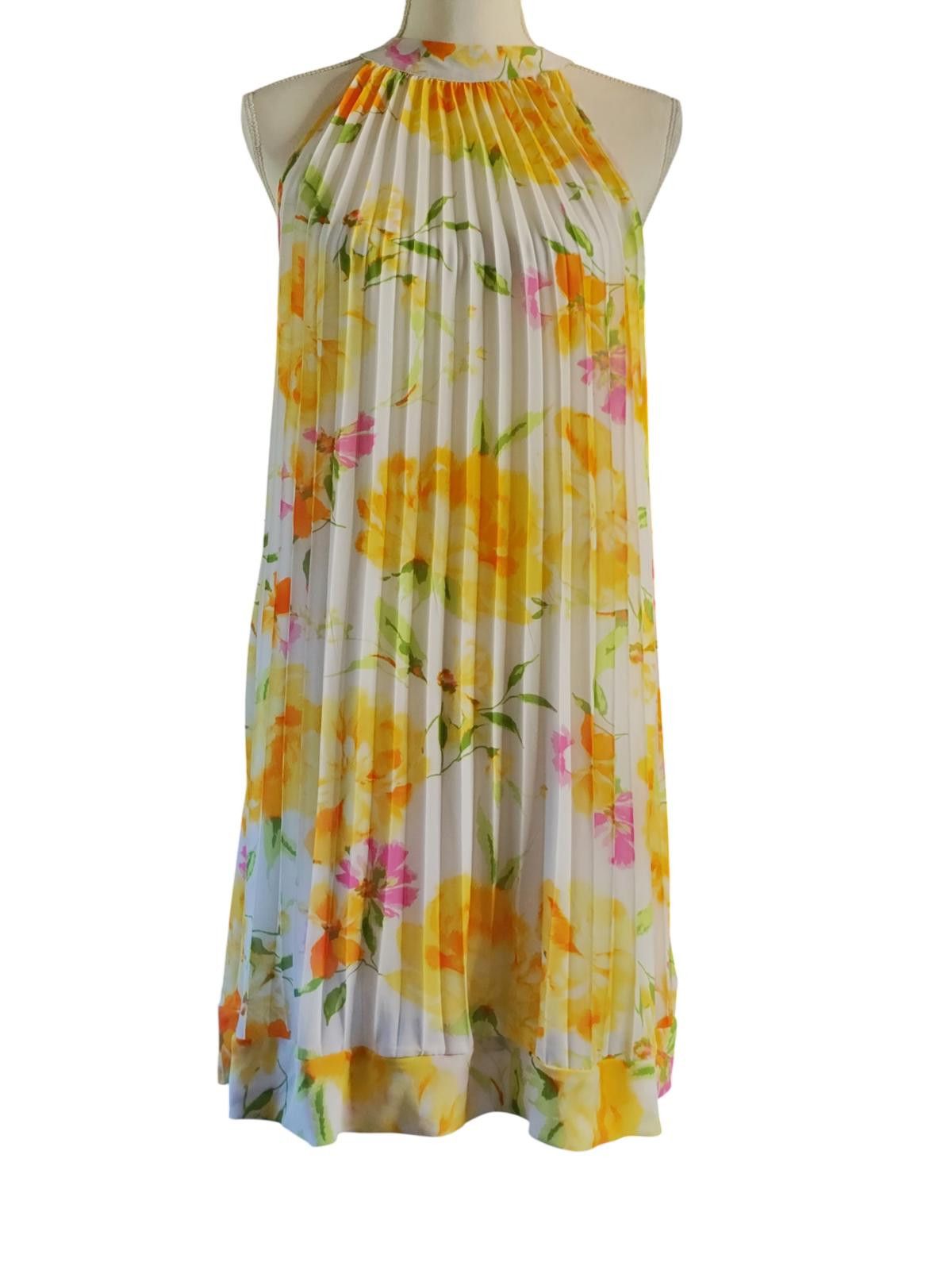 Other Emma & Michele Women's Floral Pleated Midi Dress/Halter Neck Size M / US 6-8 / IT 42-44 - 3 Thumbnail