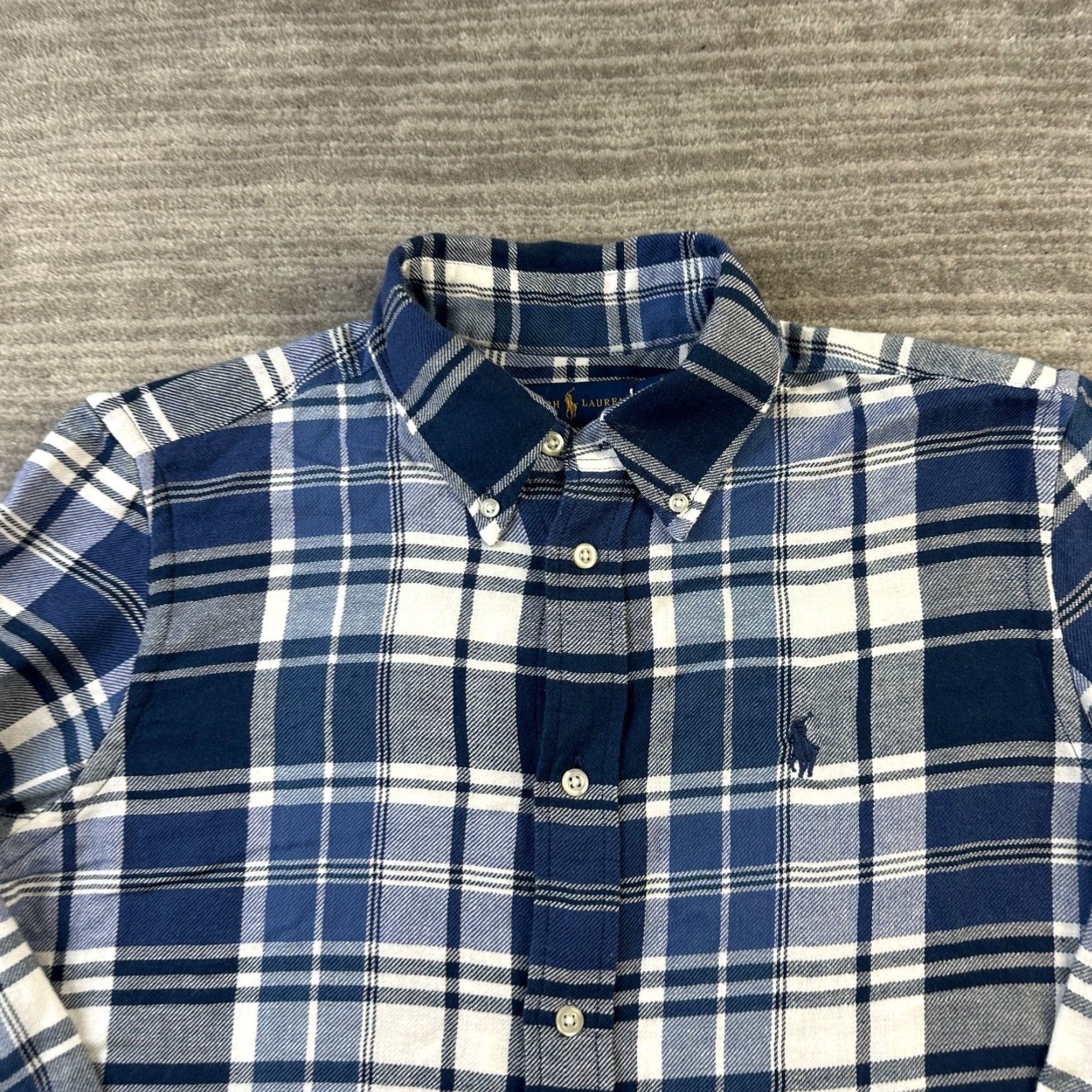 Polo Ralph Lauren Ralph Lauren Shirt Polo Button-Up Plaid Blue Medium Mens Classic Fit Size US M / EU 48-50 / 2 - 3 Thumbnail