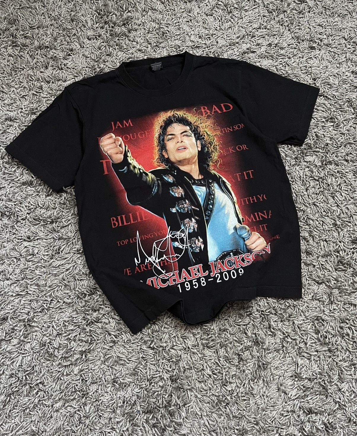 Michael Jackson Michael Jackson Signature Graphic Shirt - Double Sided Print Size US L / EU 52-54 / 3 - 1 Thumbnail