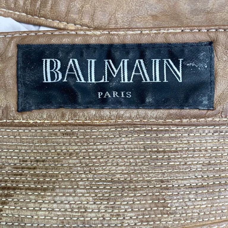 Balmain F/W13 Lambskin Leather Biker Pants by Oliver Rousting Size US 36 / EU 52 - 3 Thumbnail