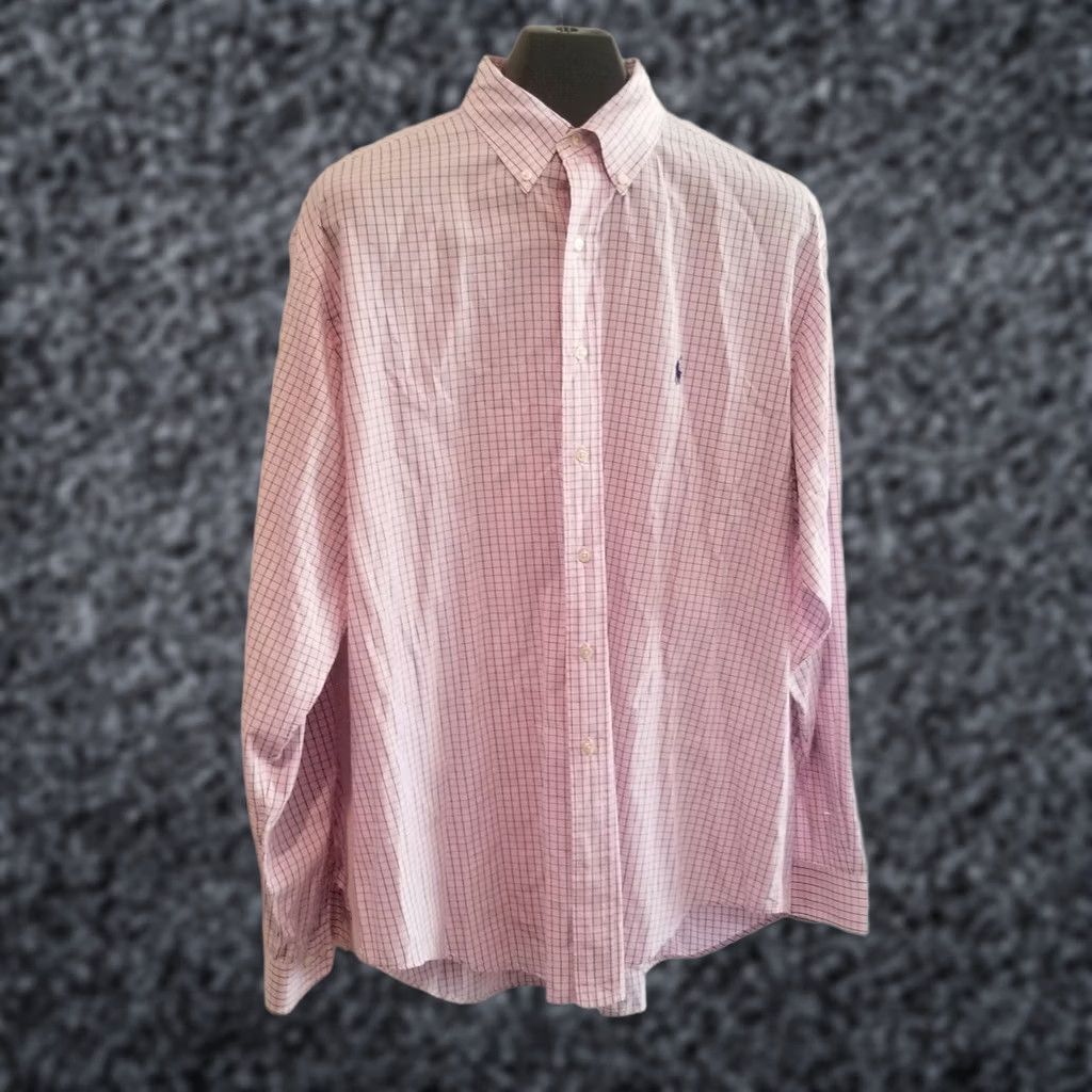 Ralph Lauren Ralph Lauren Dress Shirt Size 17 Pink Checkered Long Sleeves Button Down Mens Size 46R - 1 Thumbnail