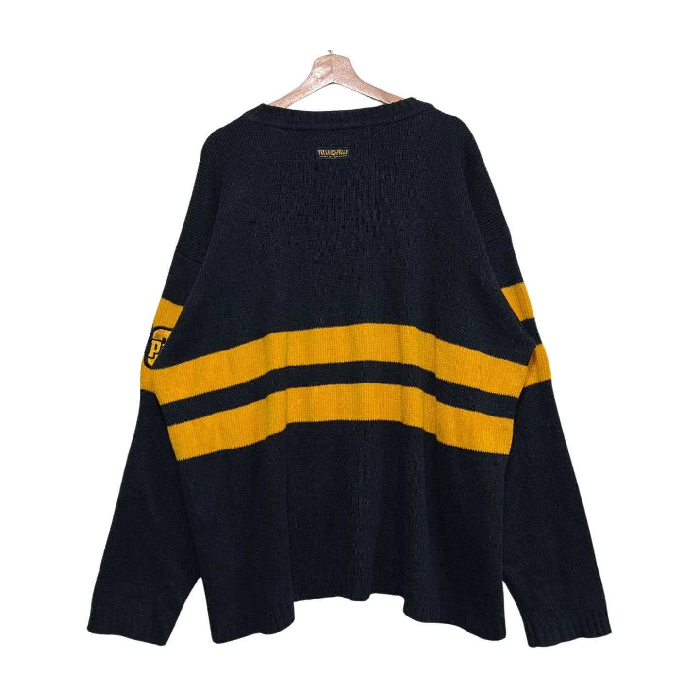 Pelle Pelle × Vintage Vintage Y2K Pelle Pelle Knitted Sweater Navy XXL Puma Size US XXL / EU 58 / 5 - 2 Thumbnail