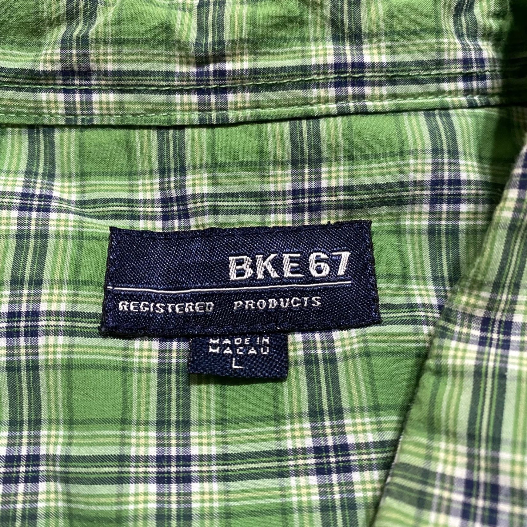 Vintage Buckle Mens Large Button-Down Shirt Green Plaid Long Sleeve Cotton Modal - Vintage? No Size US L / EU 52-54 / 3 - 3 Thumbnail
