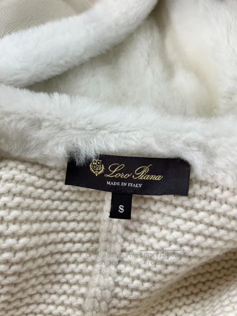 Loro Piana Loro Piana Cream White Lamb Fur Knit Jacket with Hood and Size S / US 4 / IT 40 - 7 Thumbnail