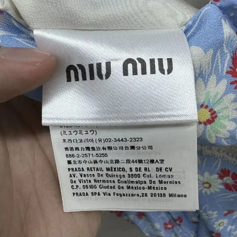 Miu Miu Miu Miu Floral Print Blue Dress for Women . Size L / US 10 / IT 46 - 3 Thumbnail