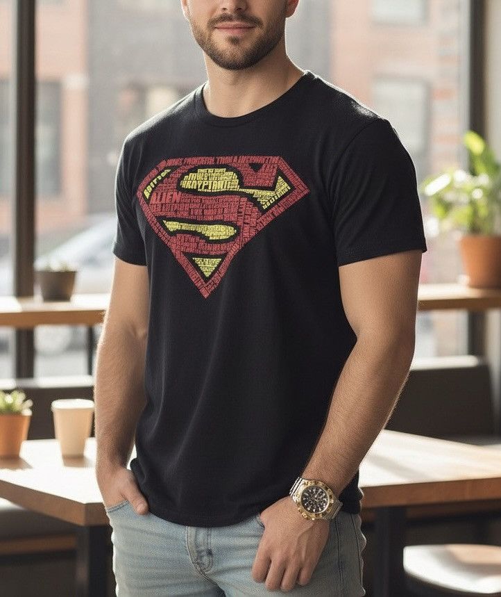 DC Comics Mens DC Comics Superman Word Logo T-Shirt Size US M / EU 48-50 / 2 - 1 Thumbnail