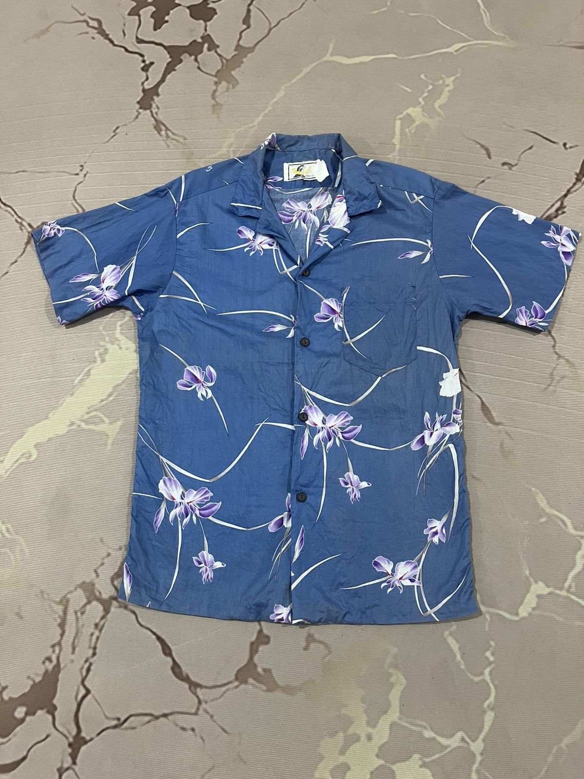 Vintage Vintage Otaheite Aloha Orchid Shirt Blue XS Made USA Size US XS / EU 42 / 0 - 8 Thumbnail