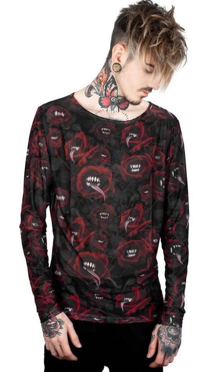Killstar VINTAGE KILLSTAR MESH TOP LONG SLEEVE Size US M / EU 48-50 / 2 - 1 Thumbnail