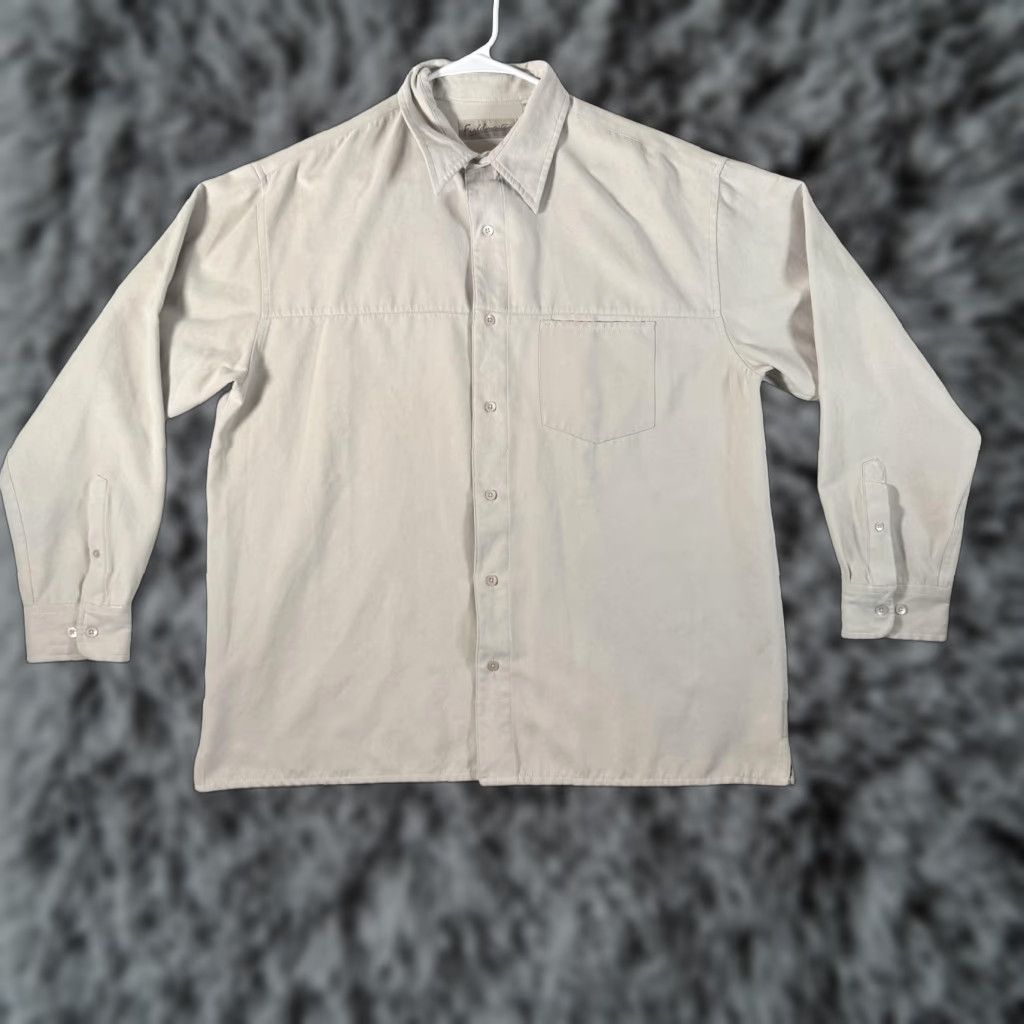 Vintage VINTAGE Fieldmaster Shirt Shacket 90s 2000s Microfleece Button-Up Long Sleeve Beige 100% Polyester Mens Large Pockets Size US L / EU 52-54 / 3 - 1 Thumbnail