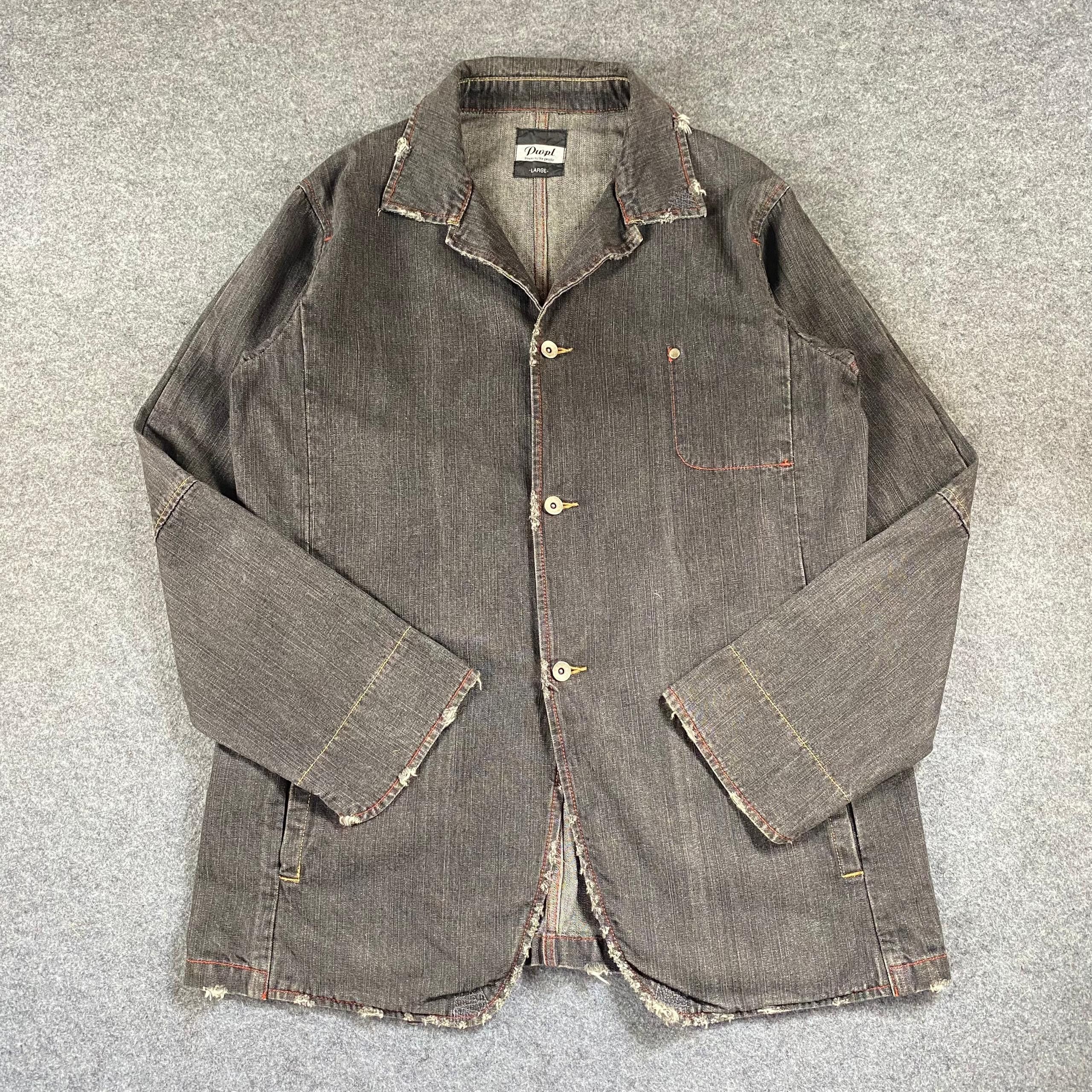 Japanese Brand Vintage Power To The People Denim Blazer Jacket Size US L / EU 52-54 / 3 - 3 Thumbnail