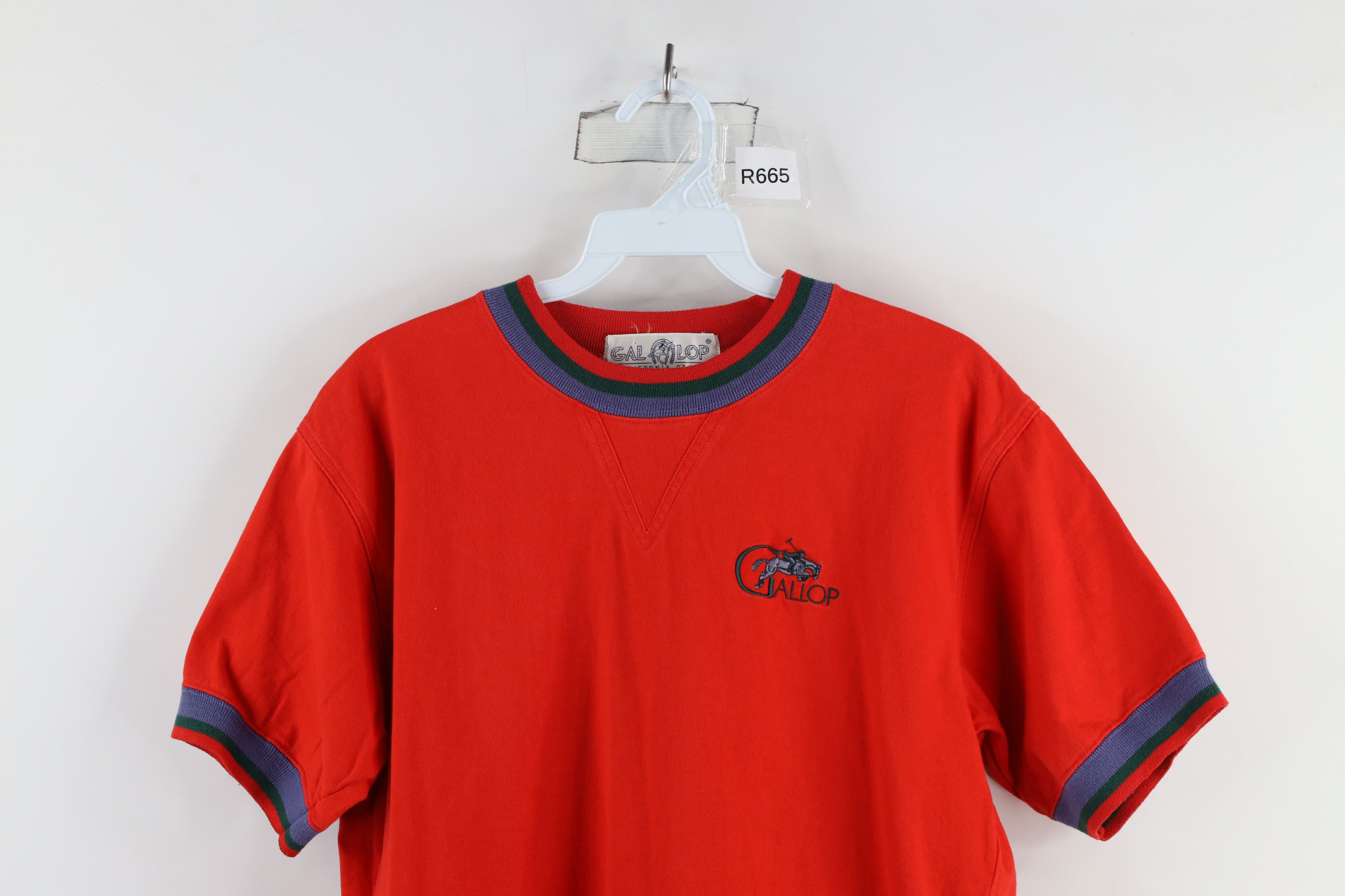 Vintage Vintage 90s Streetwear Out Horse Ringer T-Shirt Red USA Size US S / EU 44-46 / 1 - 2 Thumbnail