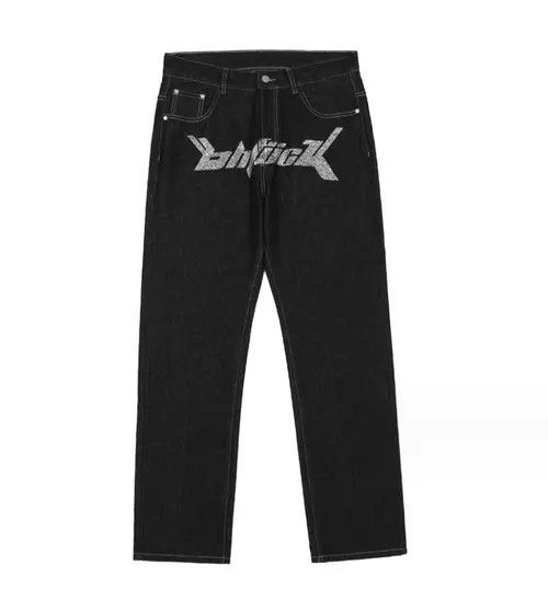 VIBE Street hip hop letter print straight jeans Size US 32 / EU 48 - 3 Thumbnail