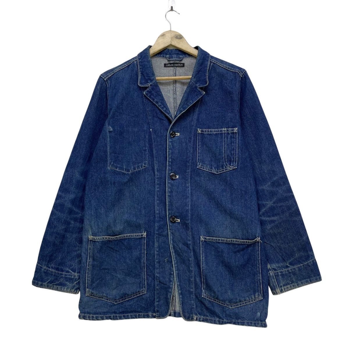 Blue Blue Japan × Indigo 💥Vintage Culture Medium Indigo Workwear Denim Jacket Size US M / EU 48-50 / 2 - 1 Thumbnail