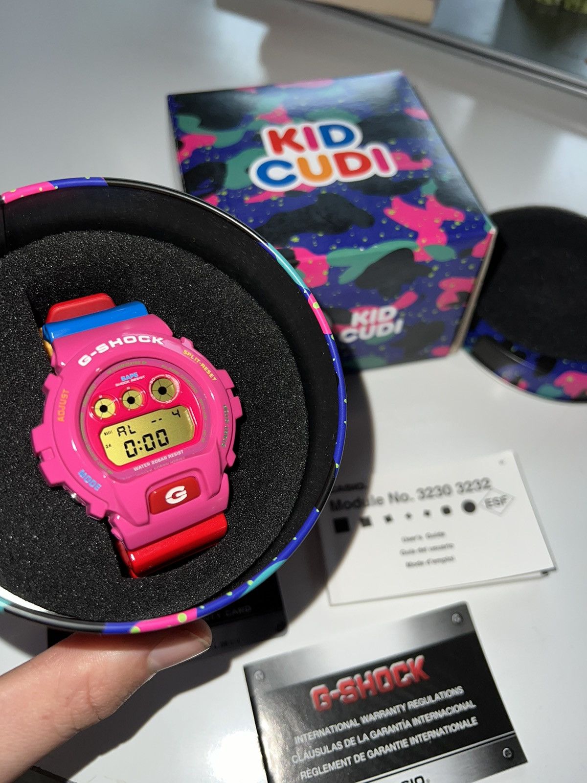 image of Bape X G-Shock X Kid Cudi Dw-6900 in Pink