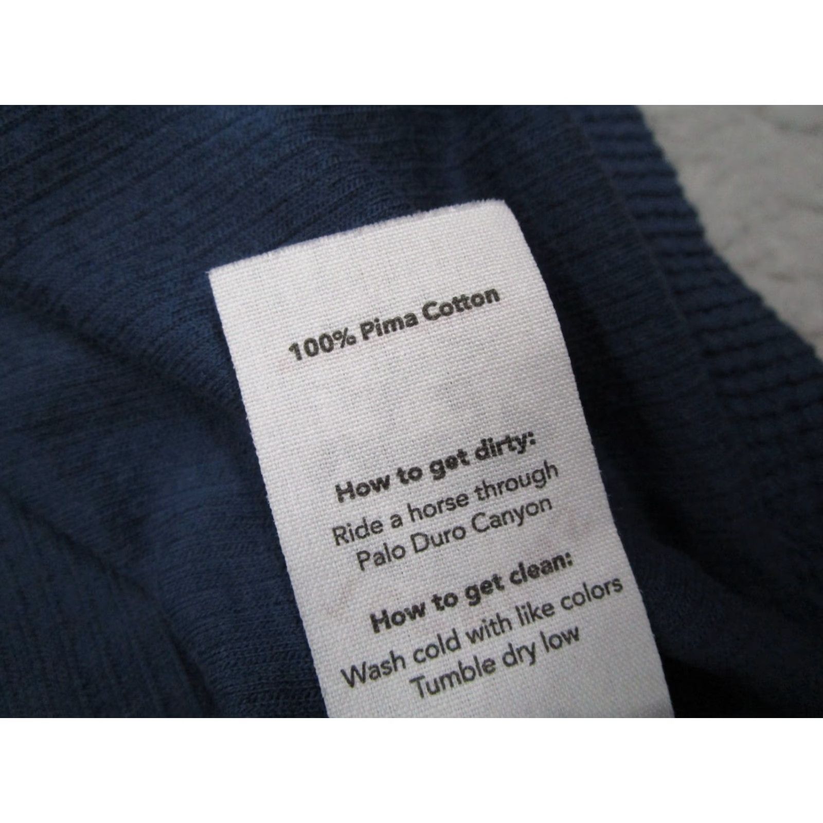 Tecovas Tecovas Mens Shirt Large Blue Pima Cotton Waffle Long Sleeve Henley Workwear Size US L / EU 52-54 / 3 - 4 Thumbnail