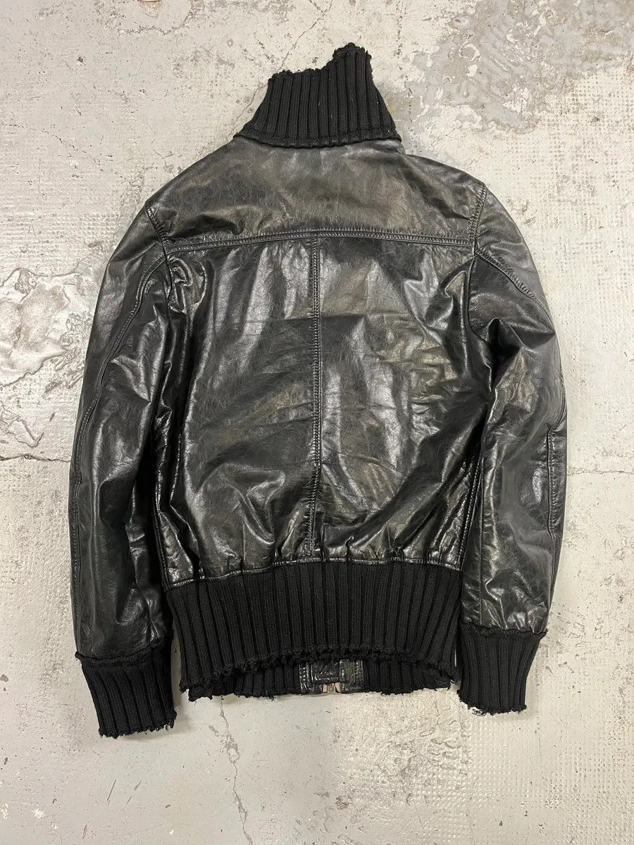 Dolce & Gabbana 2000s Dolce & Gabbana Multi-Zip Destroyed Black Leather Jacket Size US M / EU 48-50 / 2 - 6 Thumbnail