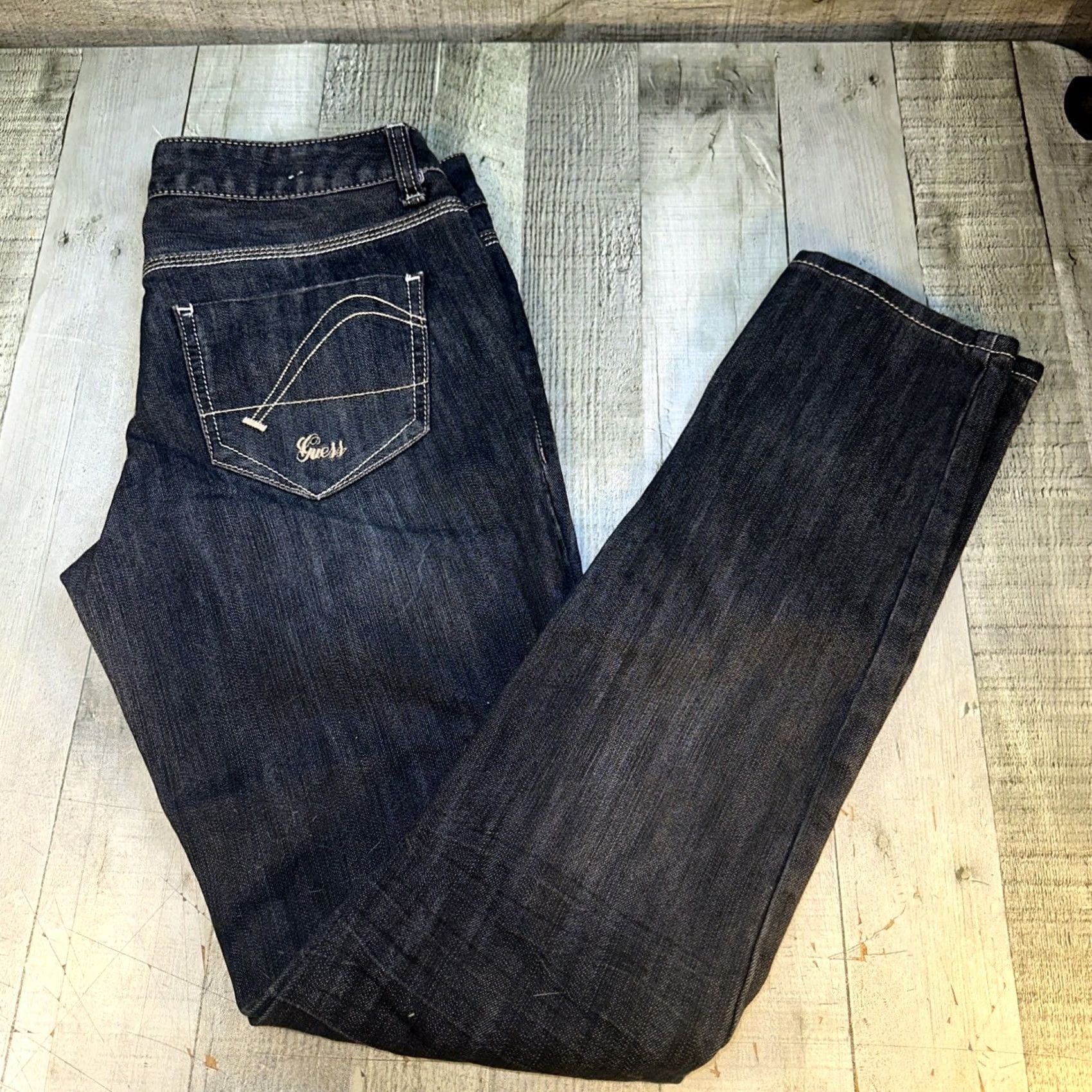 Guess VINTAGE Guess Marina 28x31 Black Women Jeans Skinny 28 Womens Size 28" / US 6 / IT 42 - 3 Thumbnail
