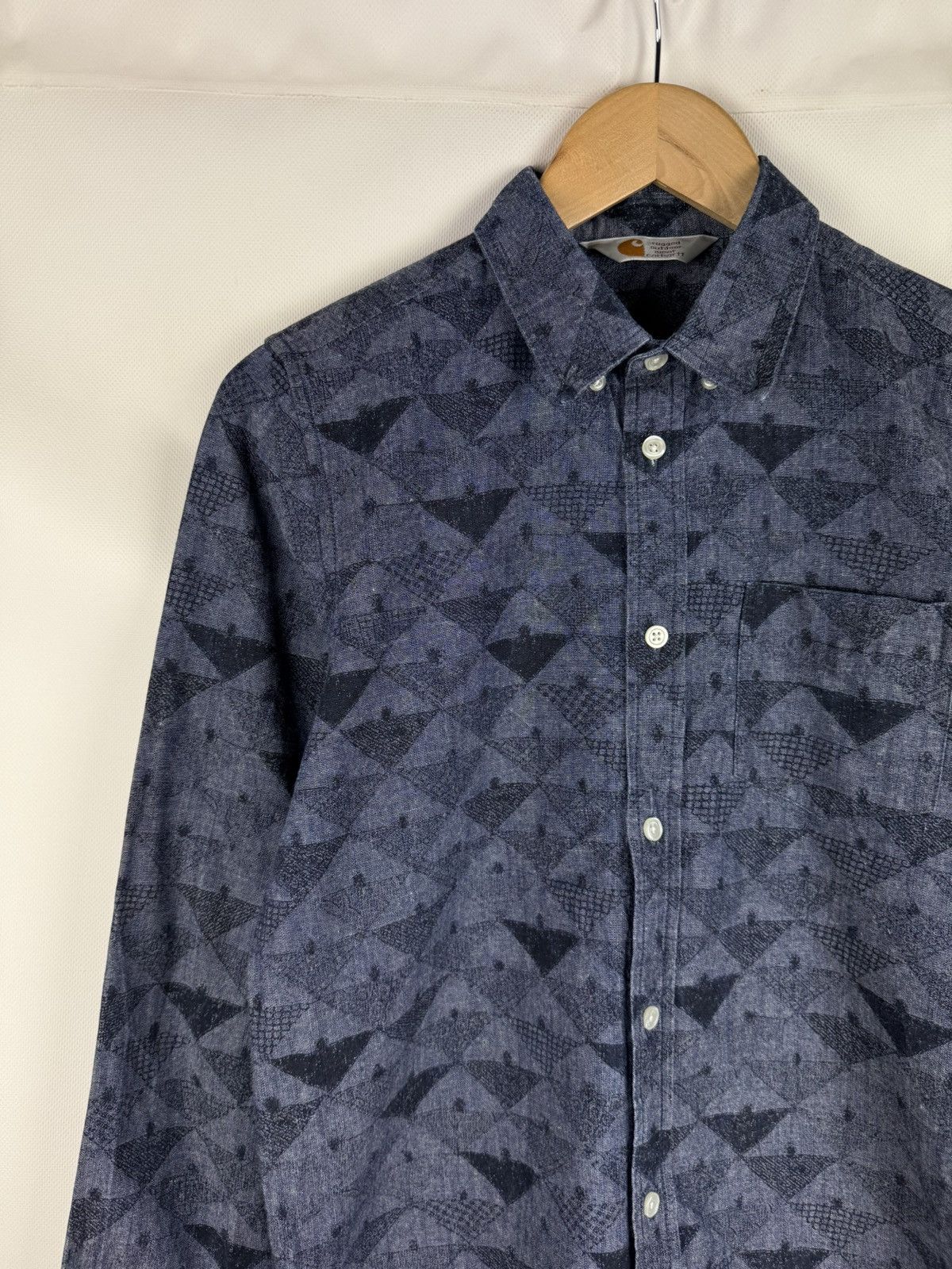 Carhartt Carhartt L/S Crandall Men’s Patterned Denim Button Up Shirt Size US M / EU 48-50 / 2 - 4 Thumbnail