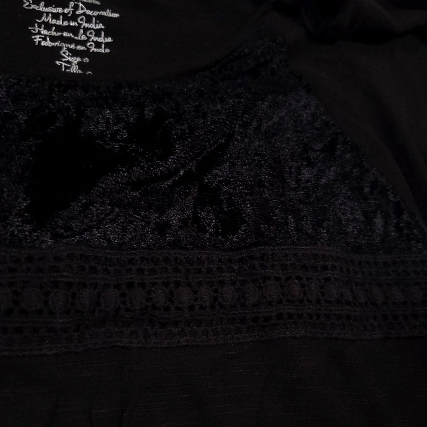 Vintage Chicos Shirt Women's Small Black Textured Boho Casual Long Sleeve Stretch 0 US Size S / US 4 / IT 40 - 5 Thumbnail