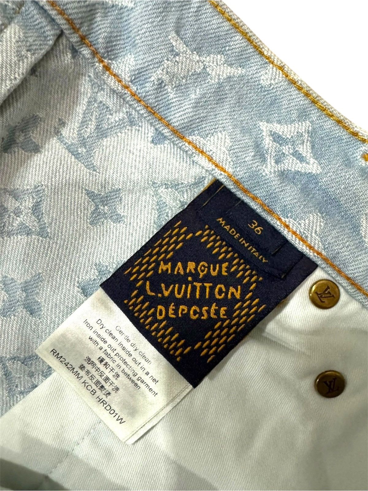 Louis Vuitton × Tyler The Creator Louis Vuitton X Tyler 36 Craggy Blue Monogram Denim Jeans Size US 36 / EU 52 - 7 Thumbnail
