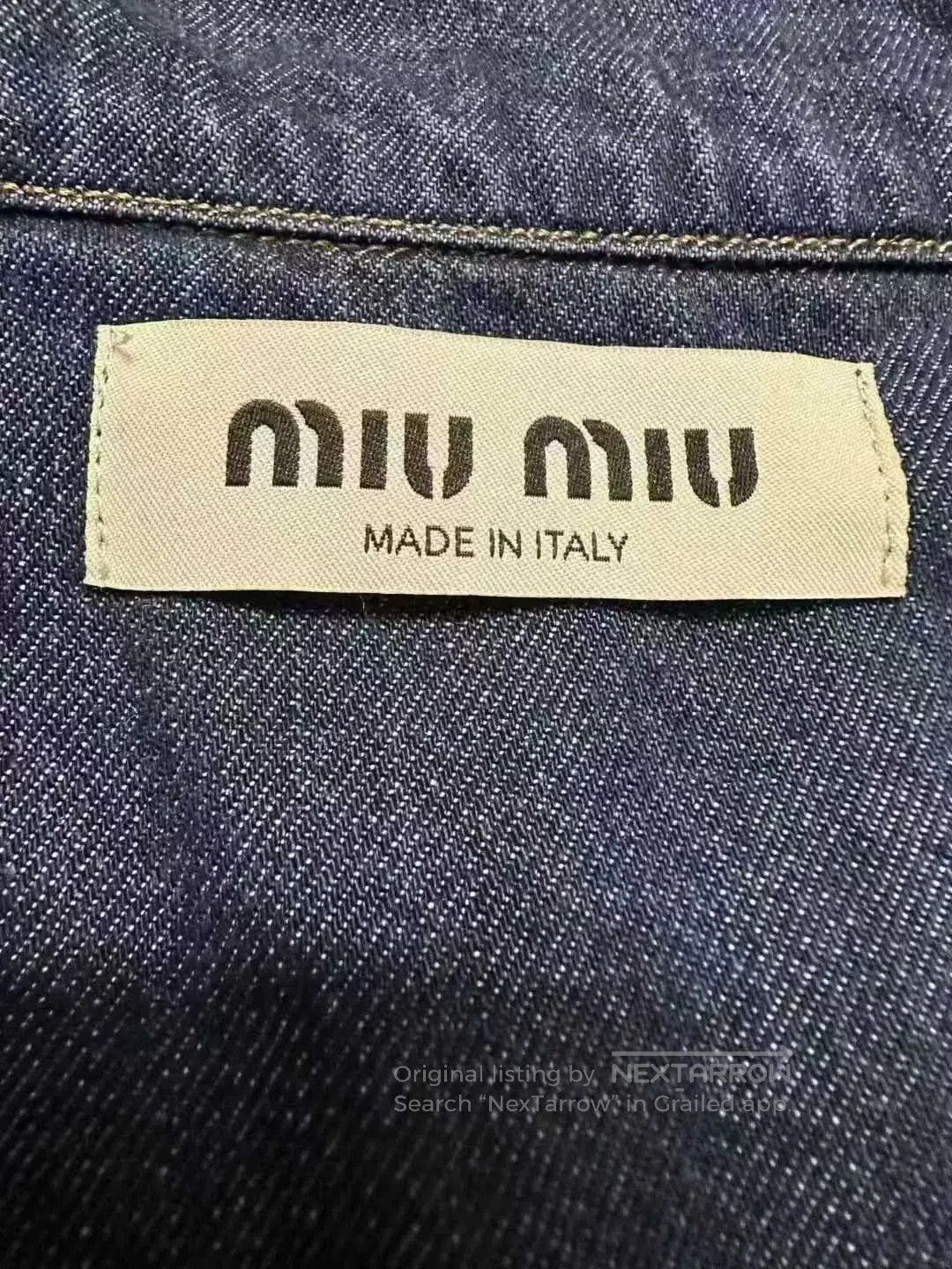 Miu Miu miumiu embroidered logo denim short sleeve shirt. Size M / US 6-8 / IT 42-44 - 2 Thumbnail