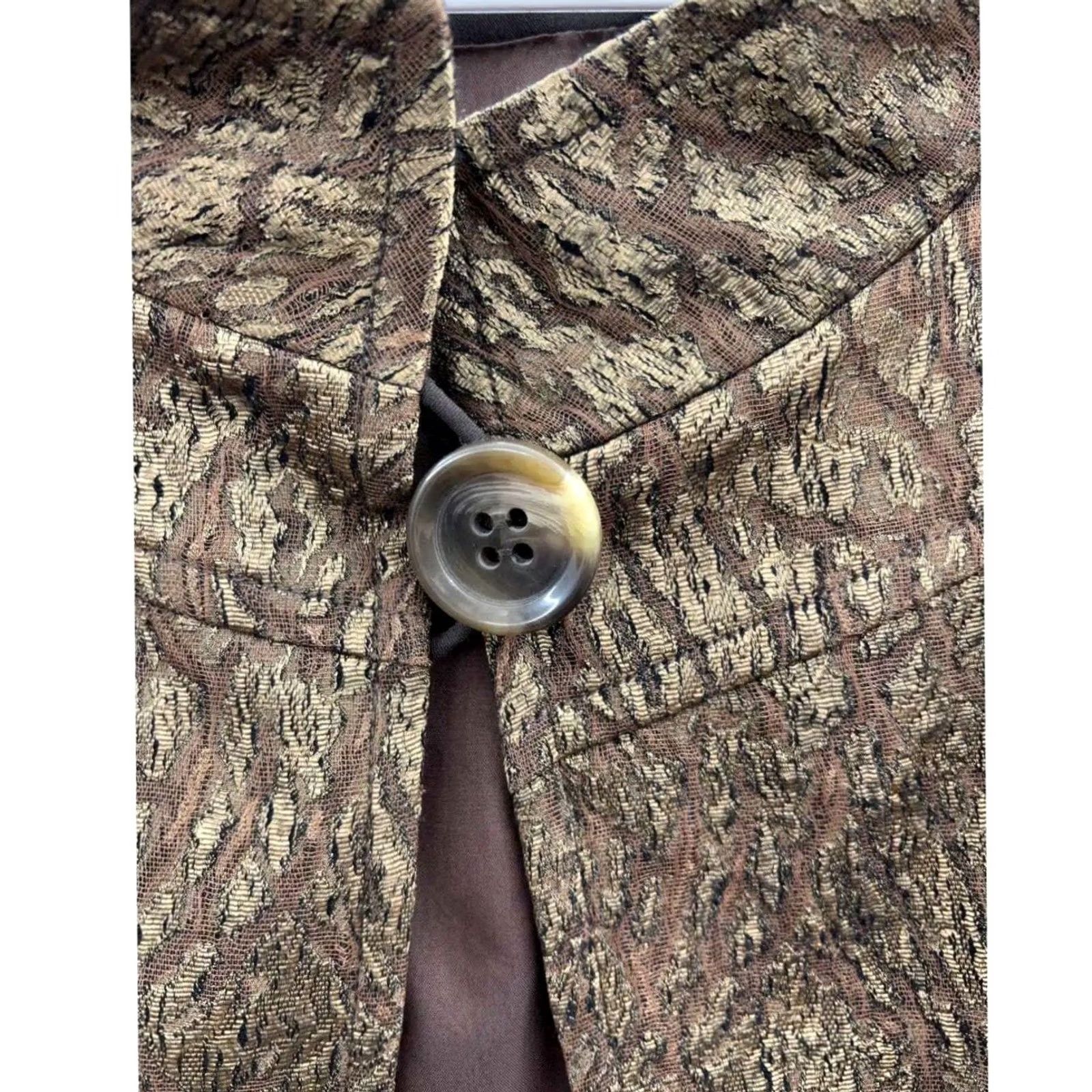 CLOSED Womens Anthracite Brown Single Button Close 3/4 Sleeve Jacket Size 8 Size M / US 6-8 / IT 42-44 - 2 Thumbnail