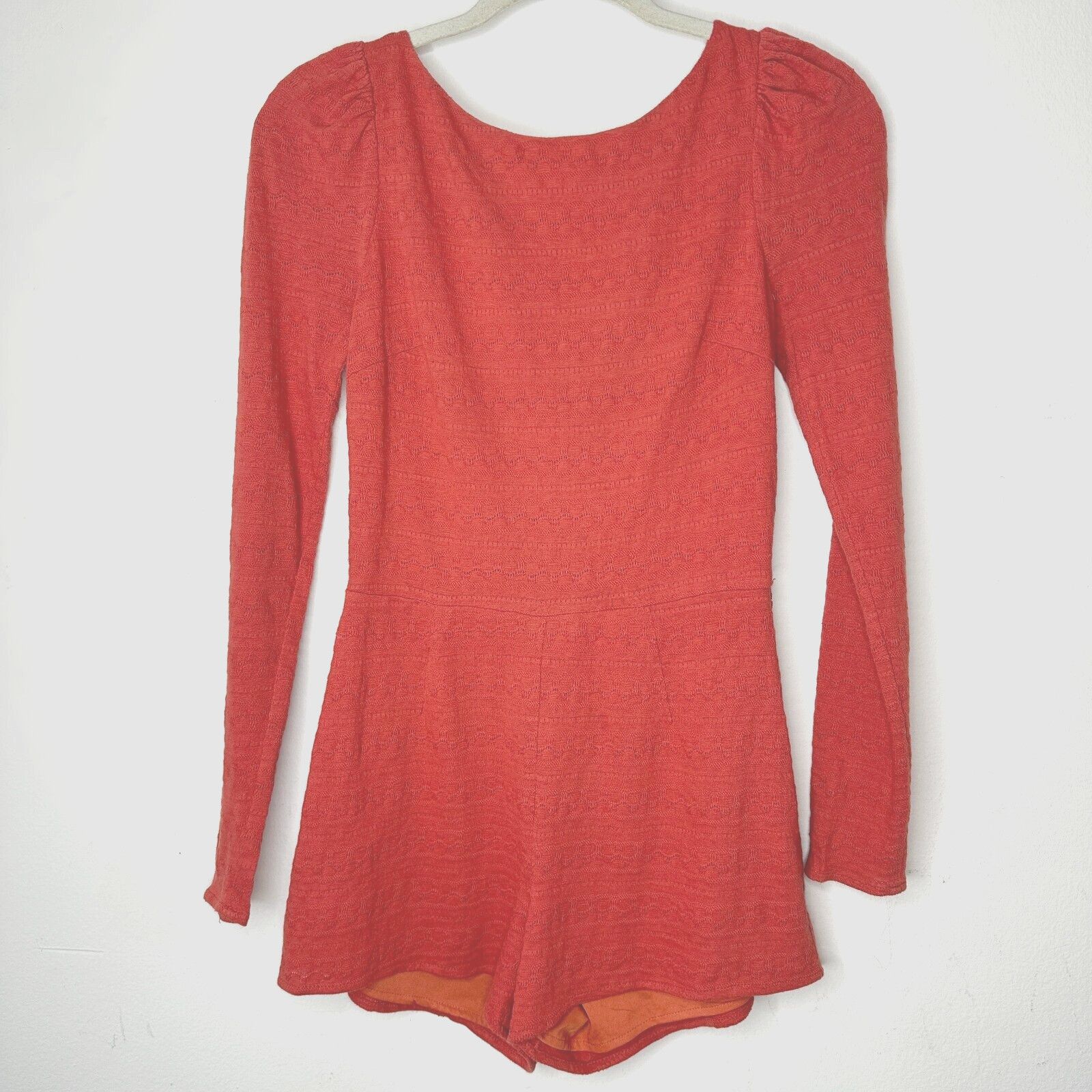 Other Ark & Co Salmon High Neck V Back Zip Embroidered Zip Romper Size 27" / US 4 / IT 40 - 2 Thumbnail