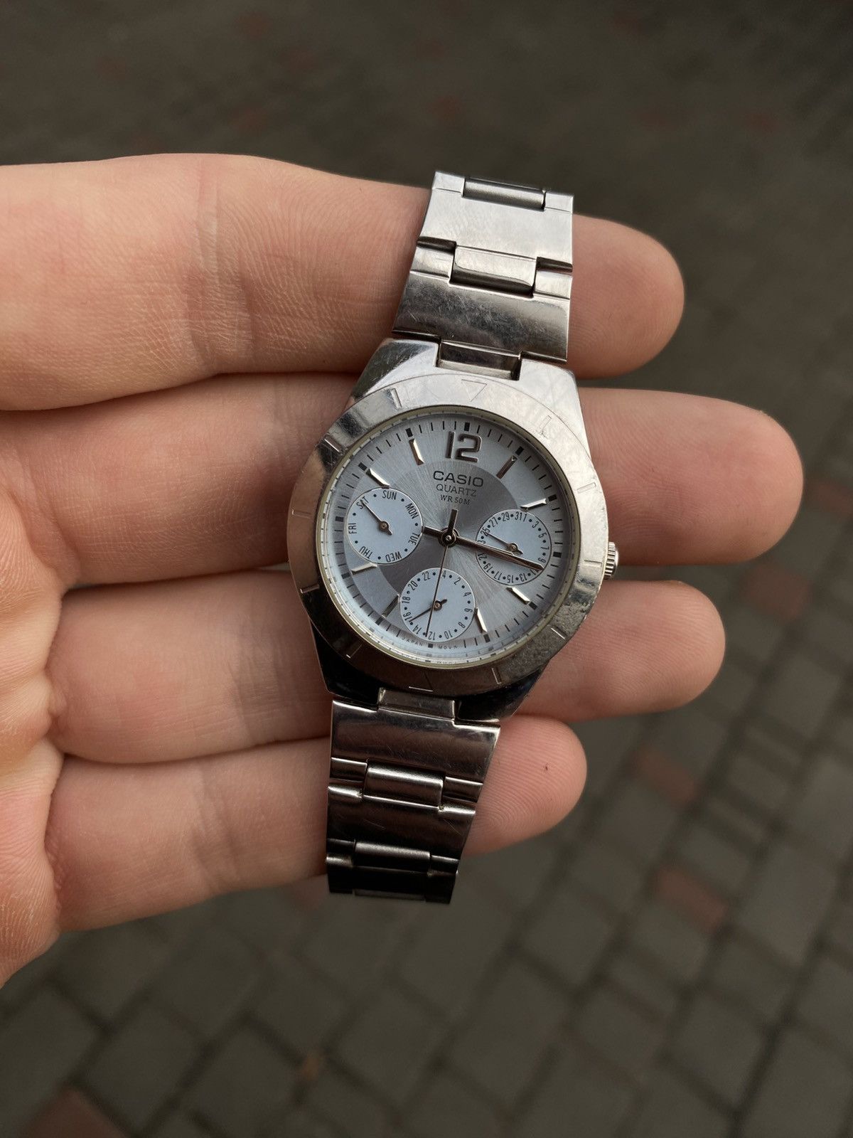 Casio 🧊 VINTAGE CASIO LTP-2069 90s Multi Dial Steel Quartz Rare Size ONE SIZE - 2 Thumbnail