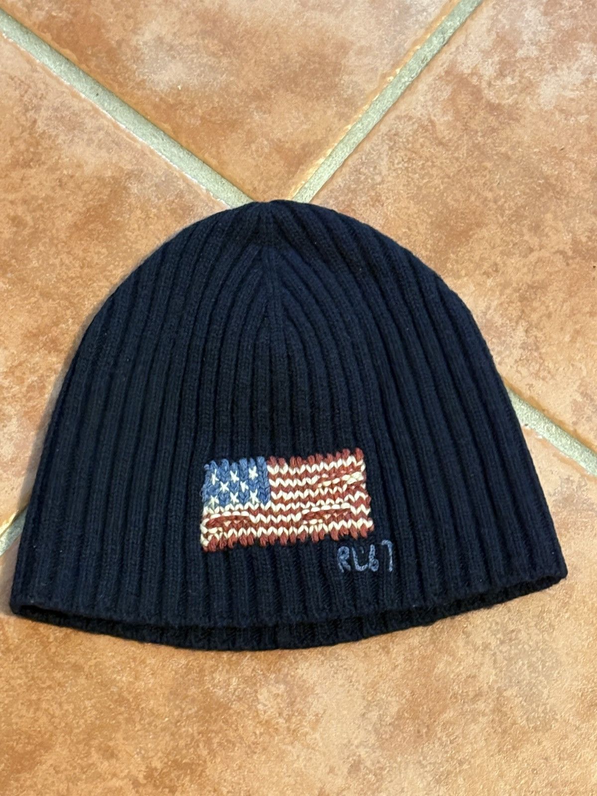 Polo Ralph Lauren Vintage Polo Ralph Lauren RL67 Flag Blue 80% Wool Knit cap Size ONE SIZE - 1 Thumbnail