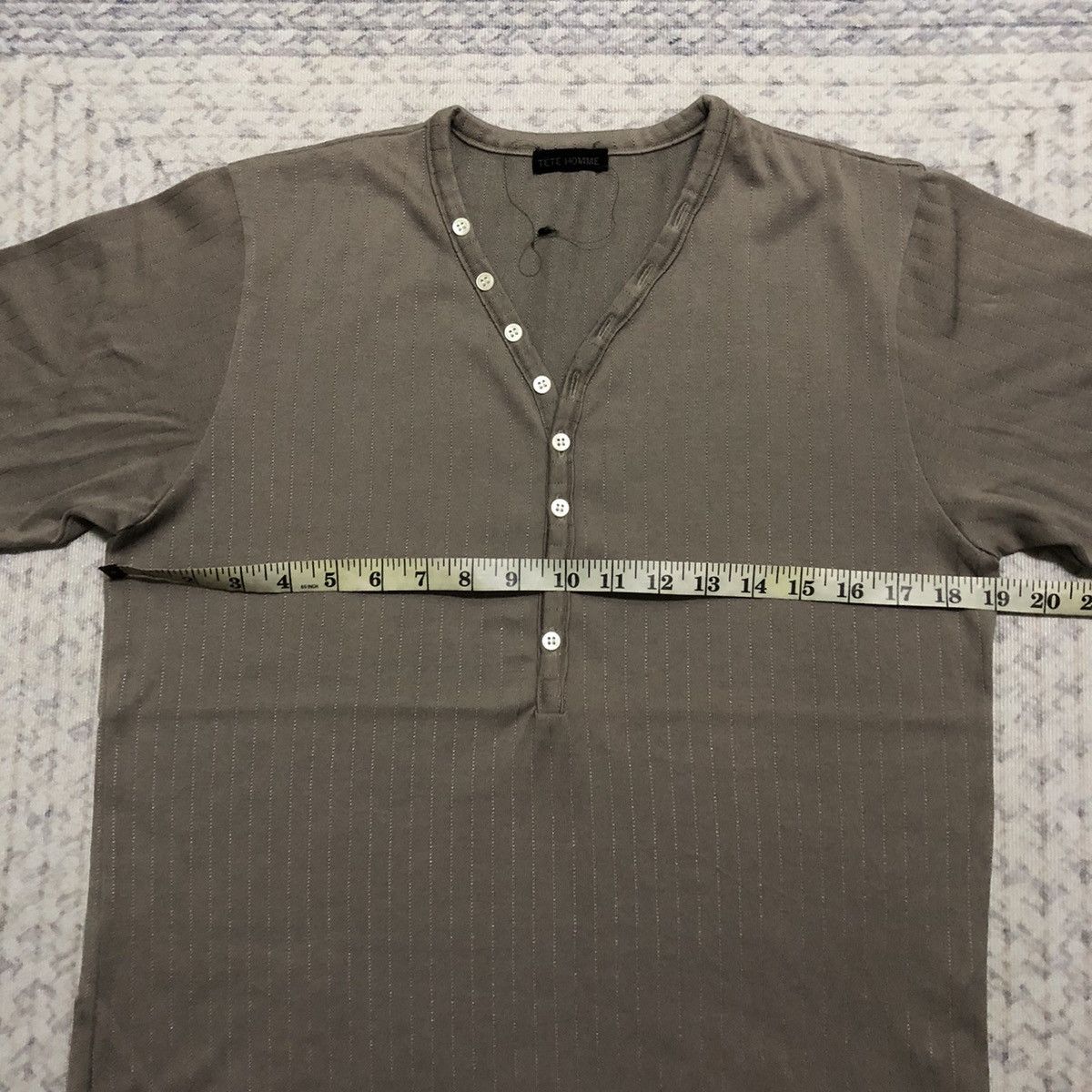 Issey Miyake Rare Vintage Tete Homme Henley Neck Tees Size US XXS / EU 40 - 10 Thumbnail