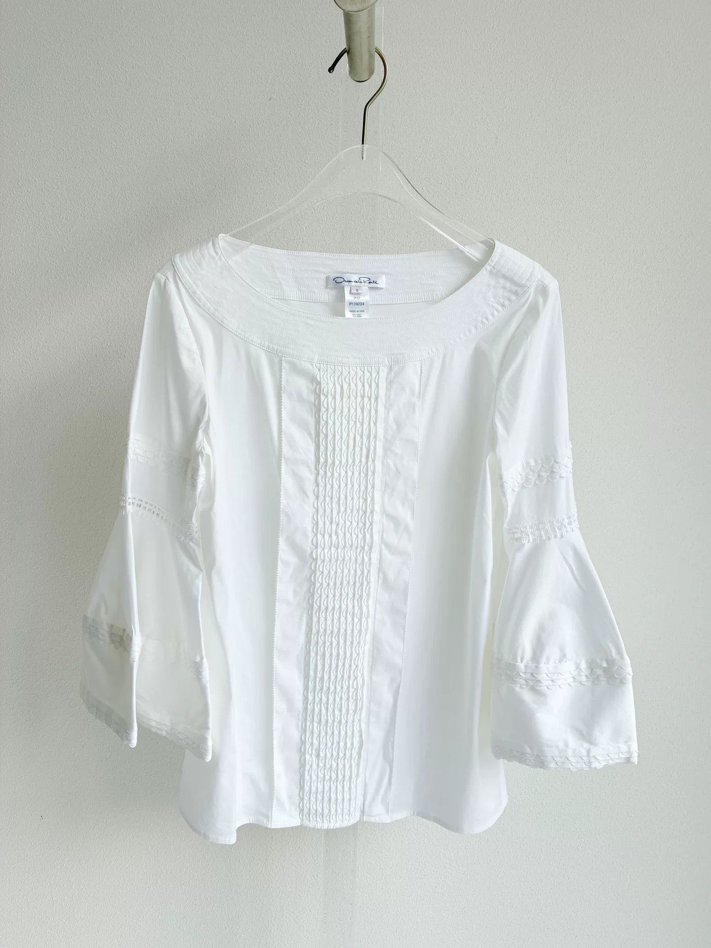 Oscar De La Renta Oscar de la Renta White Lace Blouse Size XS / US 0-2 / IT 36-38 - 1 Thumbnail